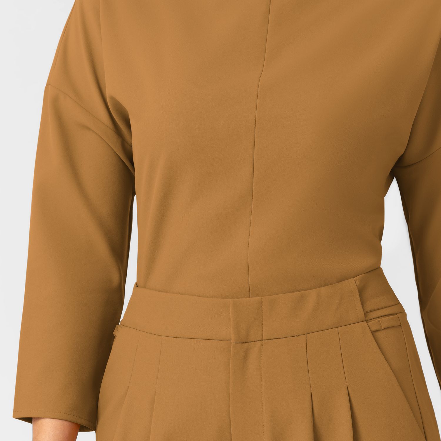 Casacca 6366 girocollo con maniche 3/4 amber brown