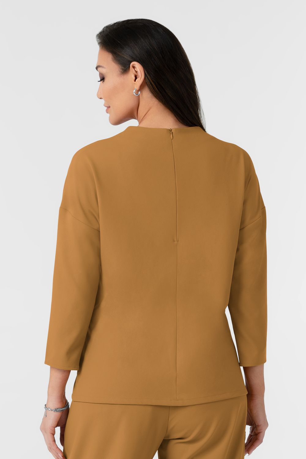 Casacca 6366 girocollo con maniche 3/4 amber brown