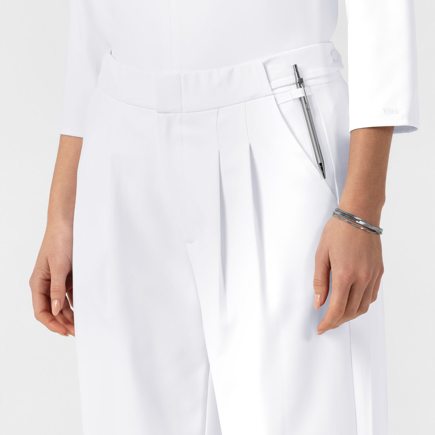 Pantalone donna 5266 ampio white