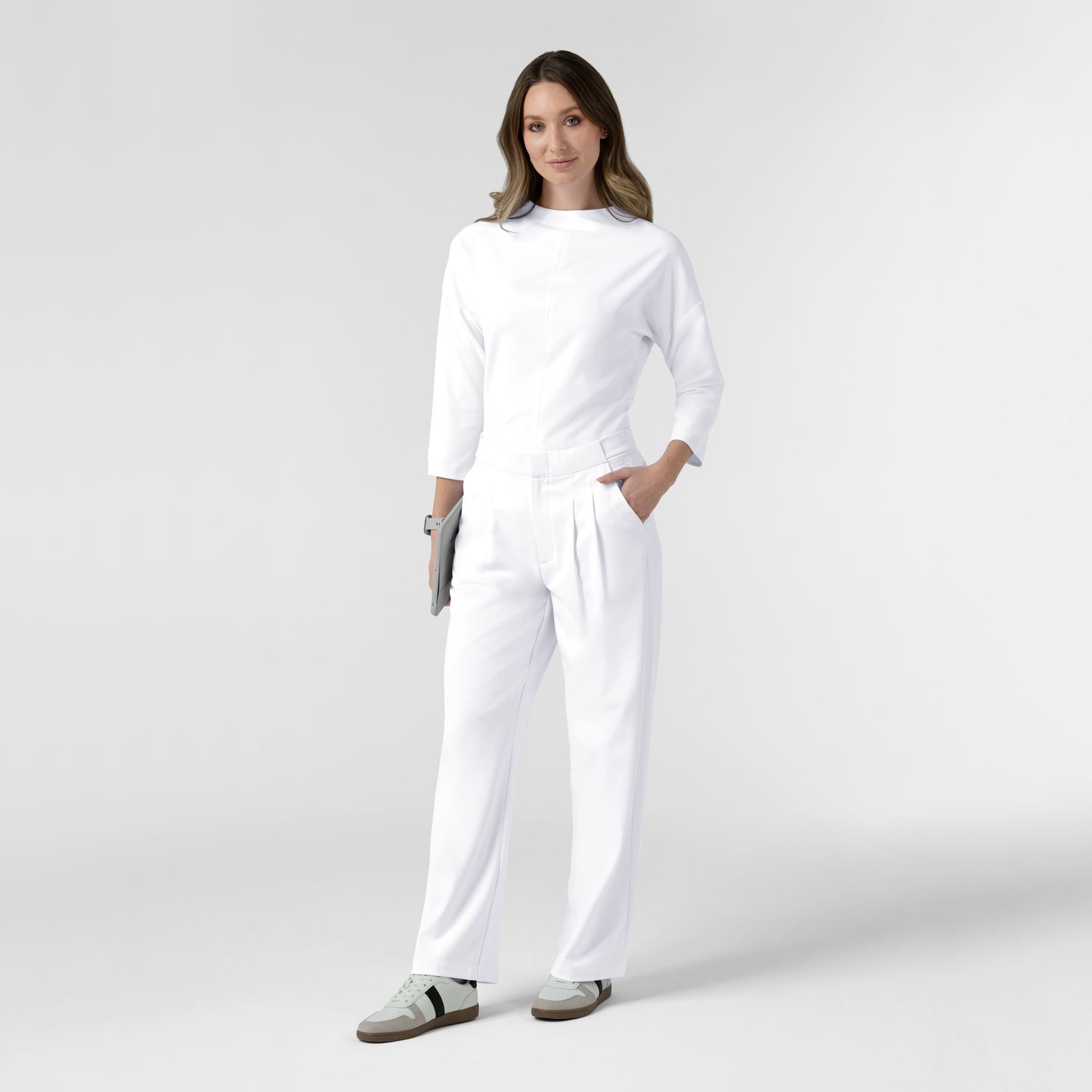 Pantalone donna 5266 ampio white