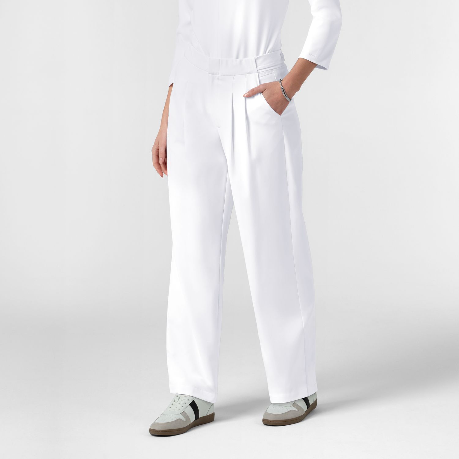 Pantalone donna 5266 ampio white