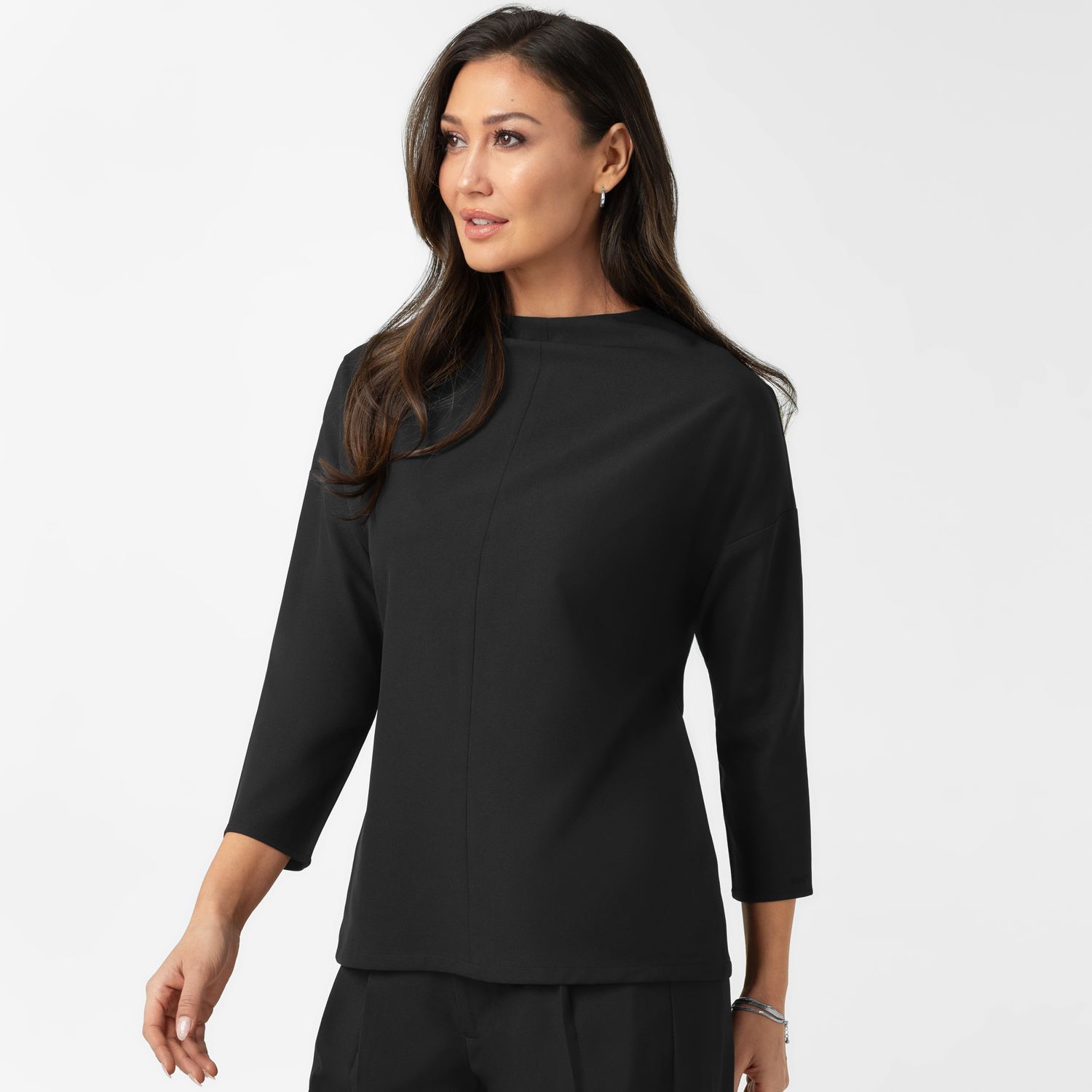 Casacca 6366 girocollo con maniche 3/4 black