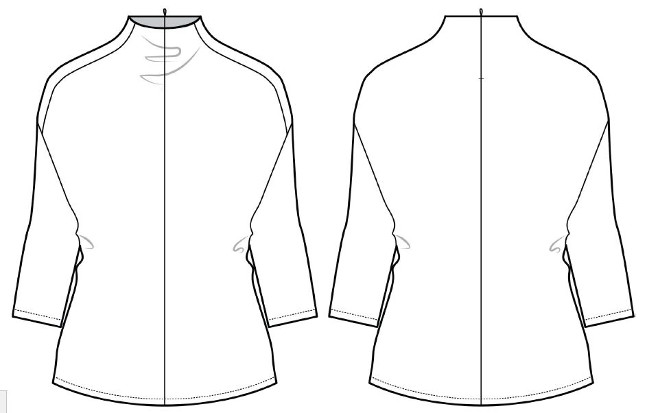 Casacca 6366 girocollo con maniche 3/4 white