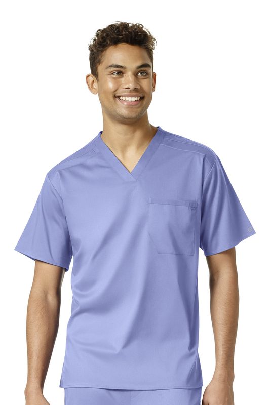 Casacca uomo 6619 scollo a V ceil blue