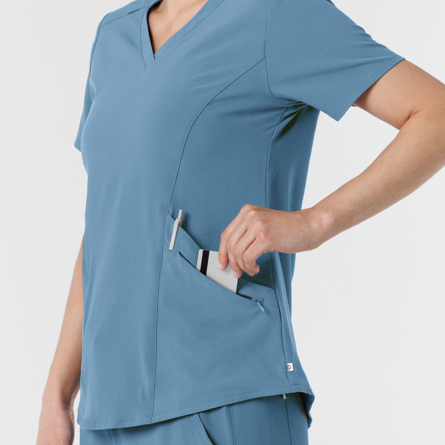 Casacca donna 6134 scollo a V pacific blue