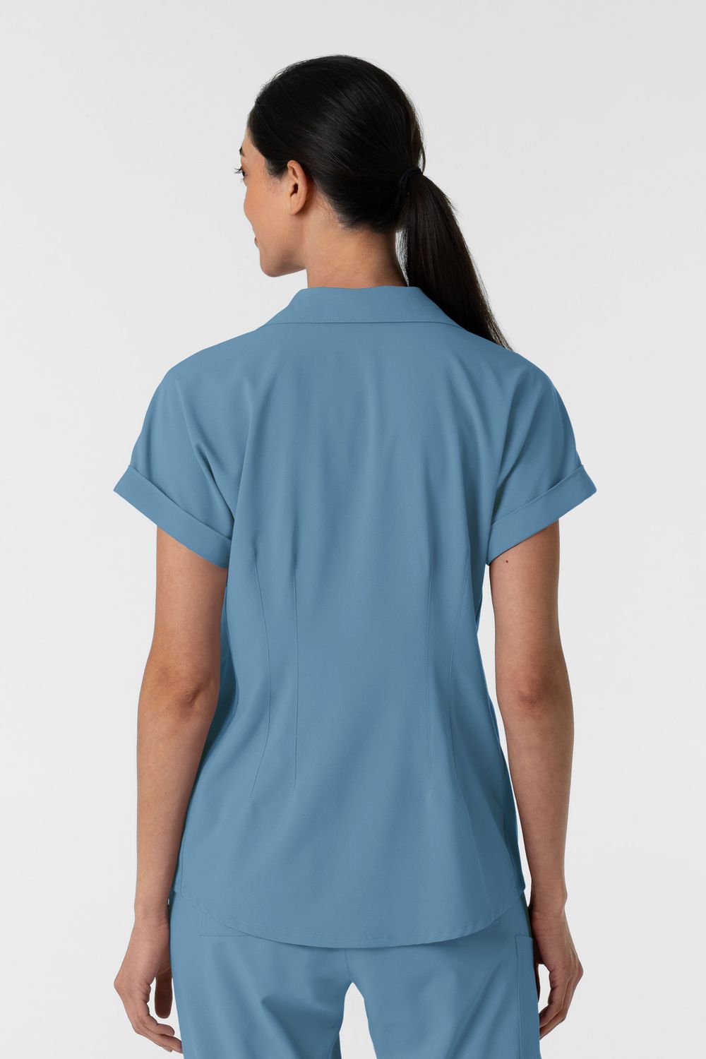 Casacca donna 6934 scollo a polo pacific blue
