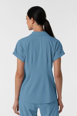 Casacca donna 6934 scollo a polo pacific blue