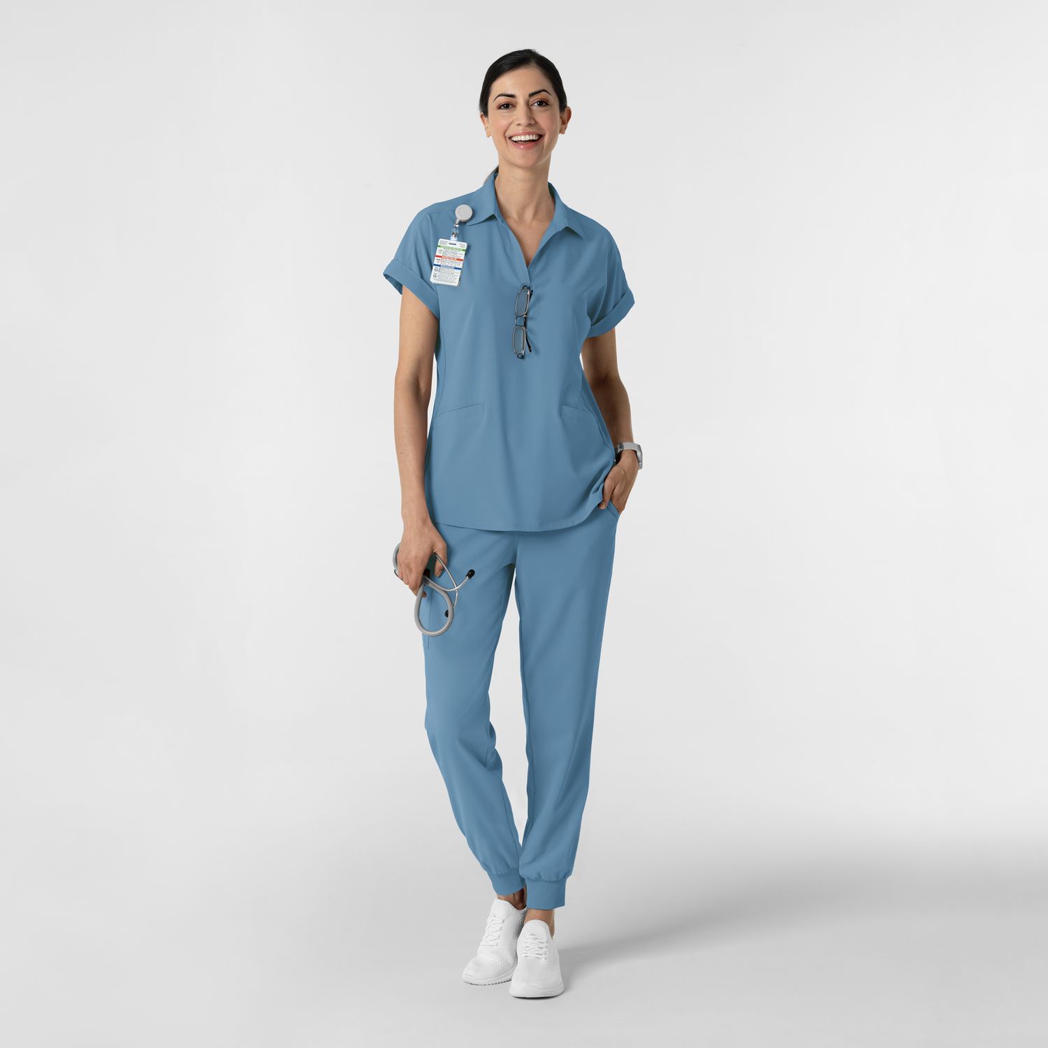 Pantalone donna 5934 cargo jogger pacific blue