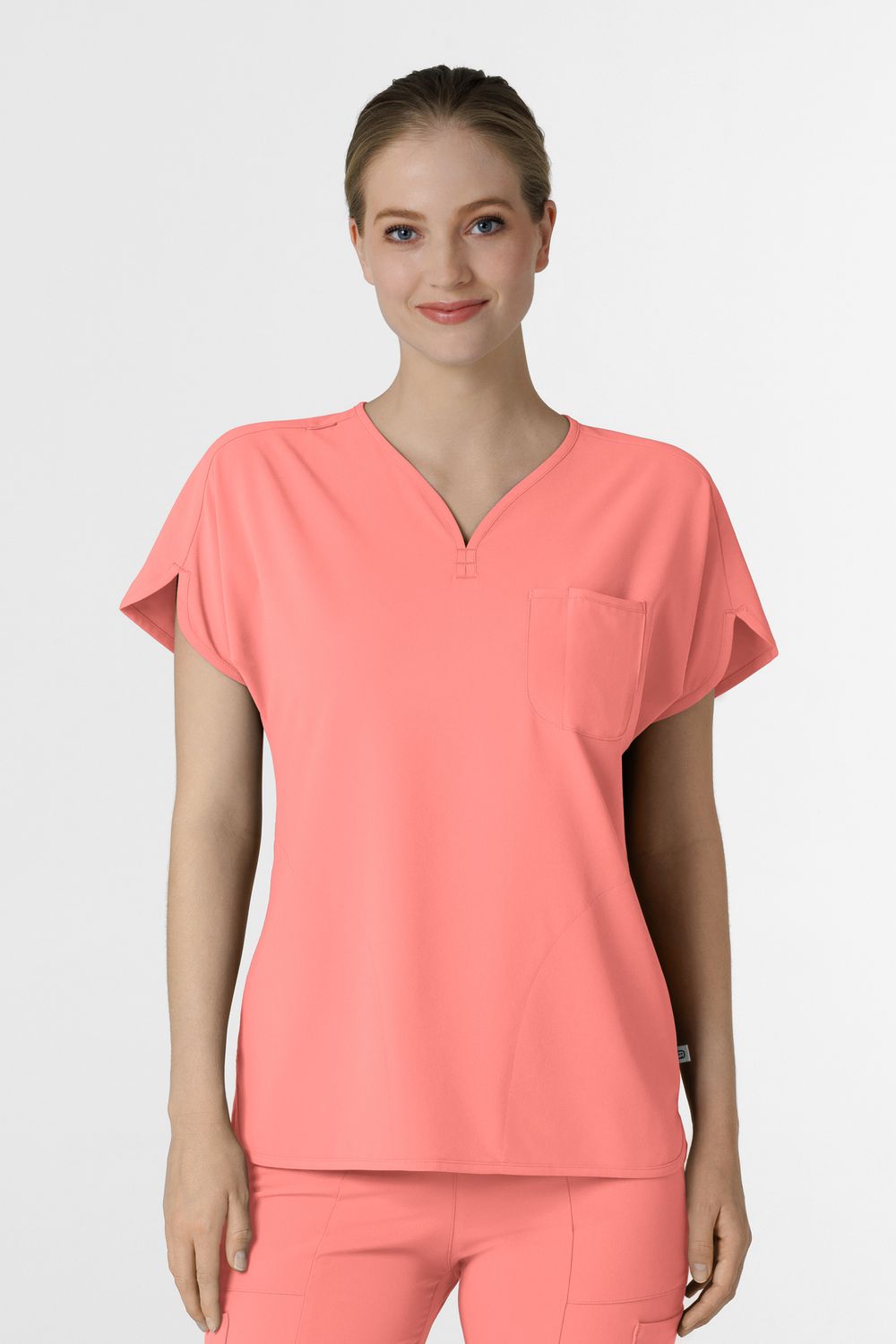 Casacca donna 6634 scollo a V arrotondato paradise pink