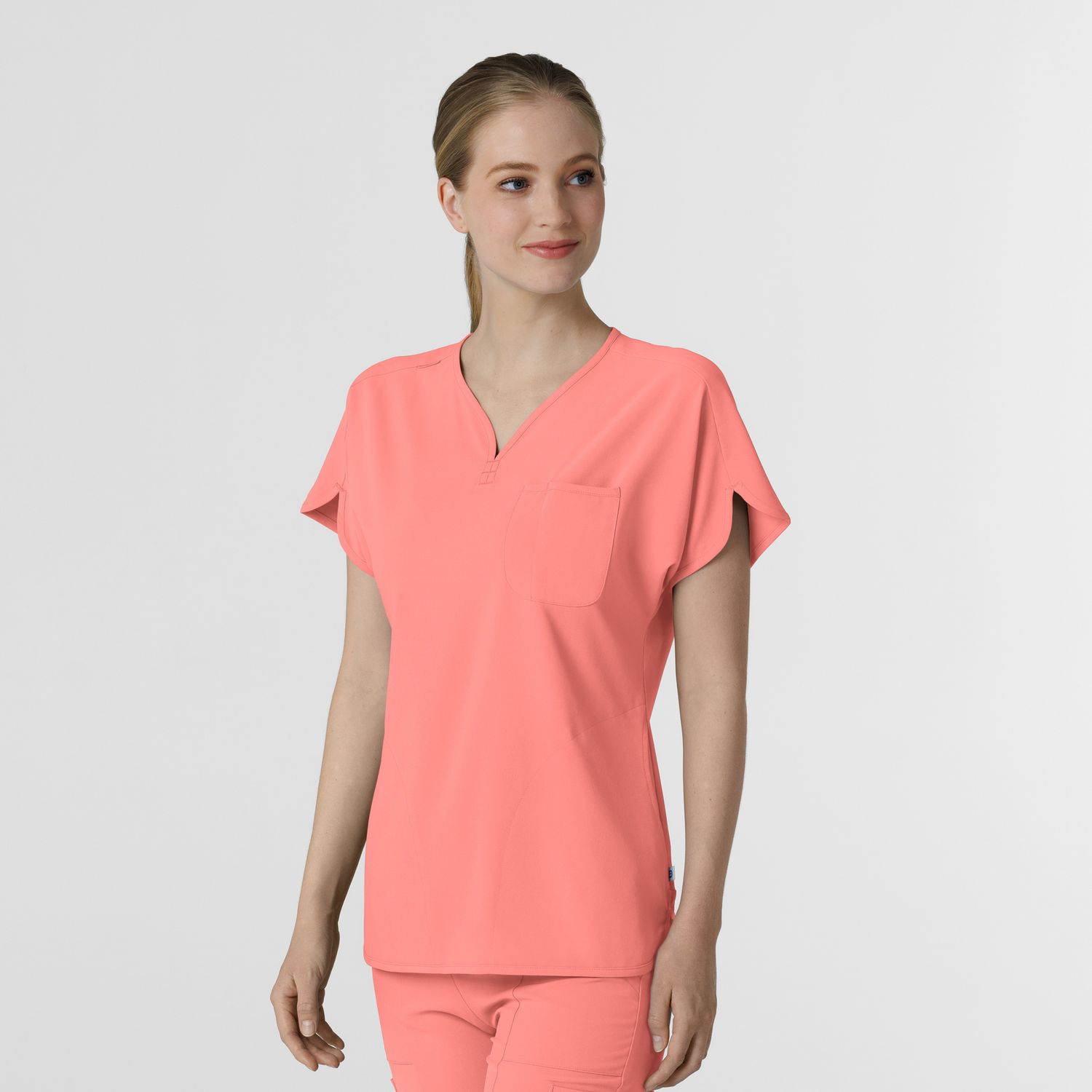 Casacca donna 6634 scollo a V arrotondato paradise pink