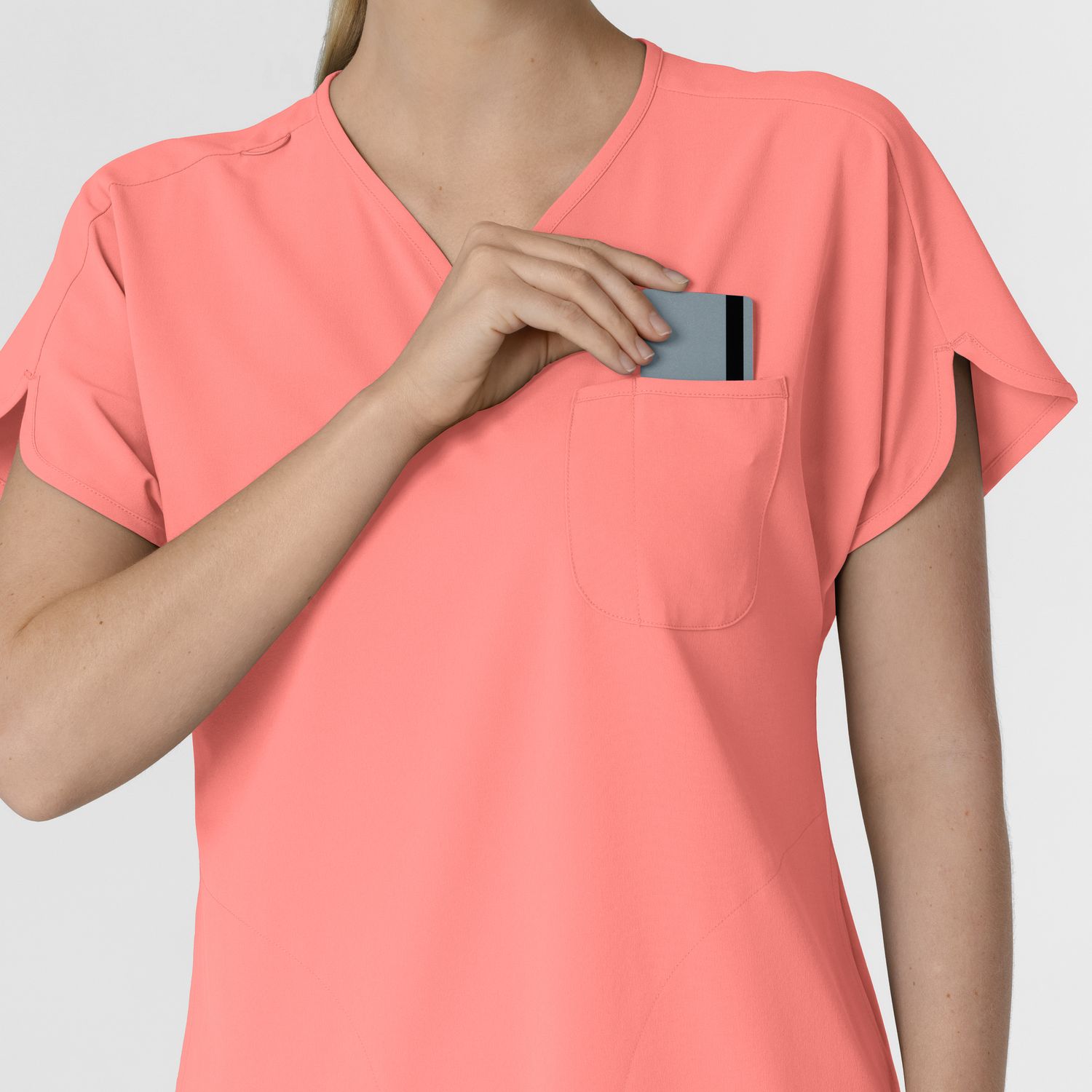 Casacca donna 6634 scollo a V arrotondato paradise pink