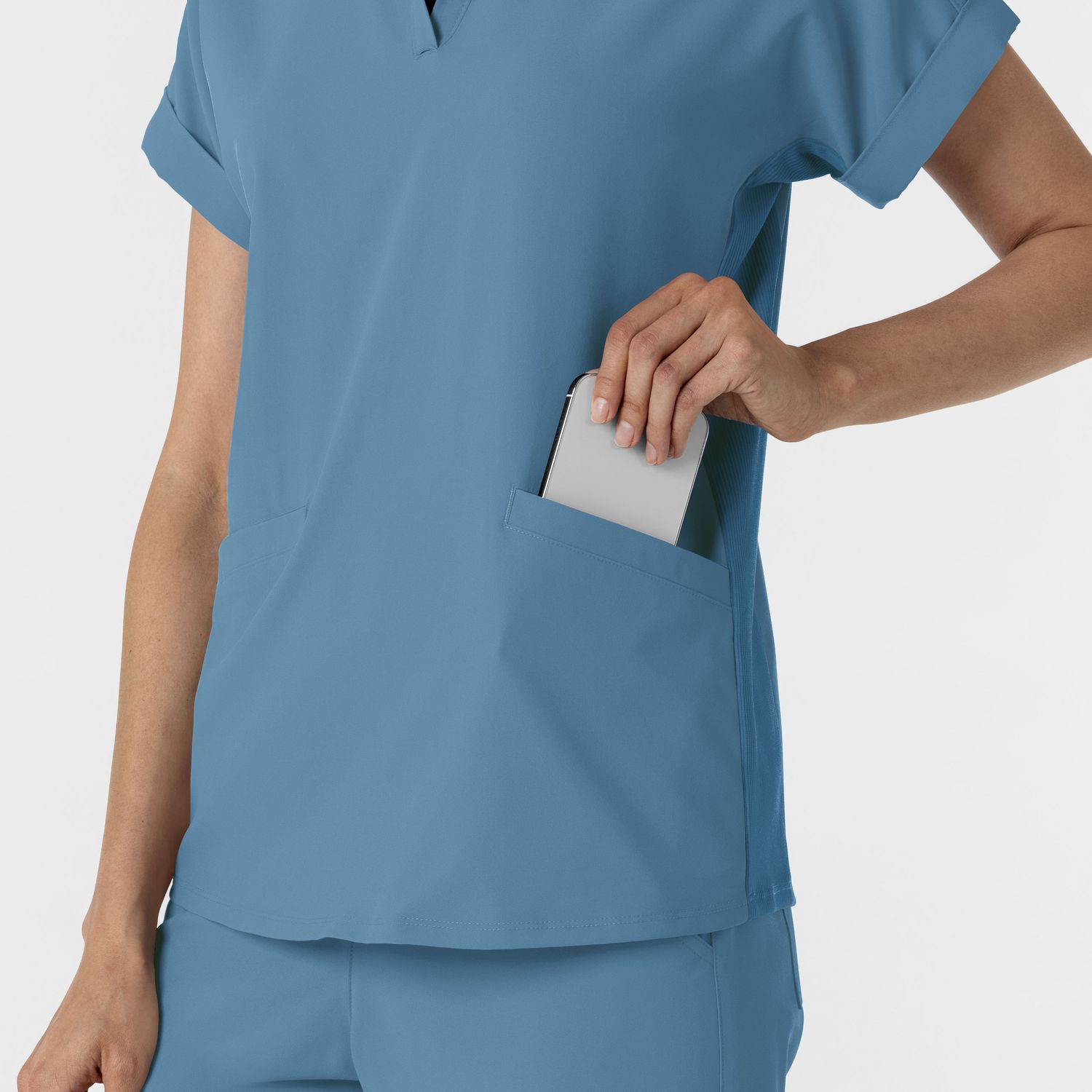 Casacca donna 6934 scollo a polo pacific blue