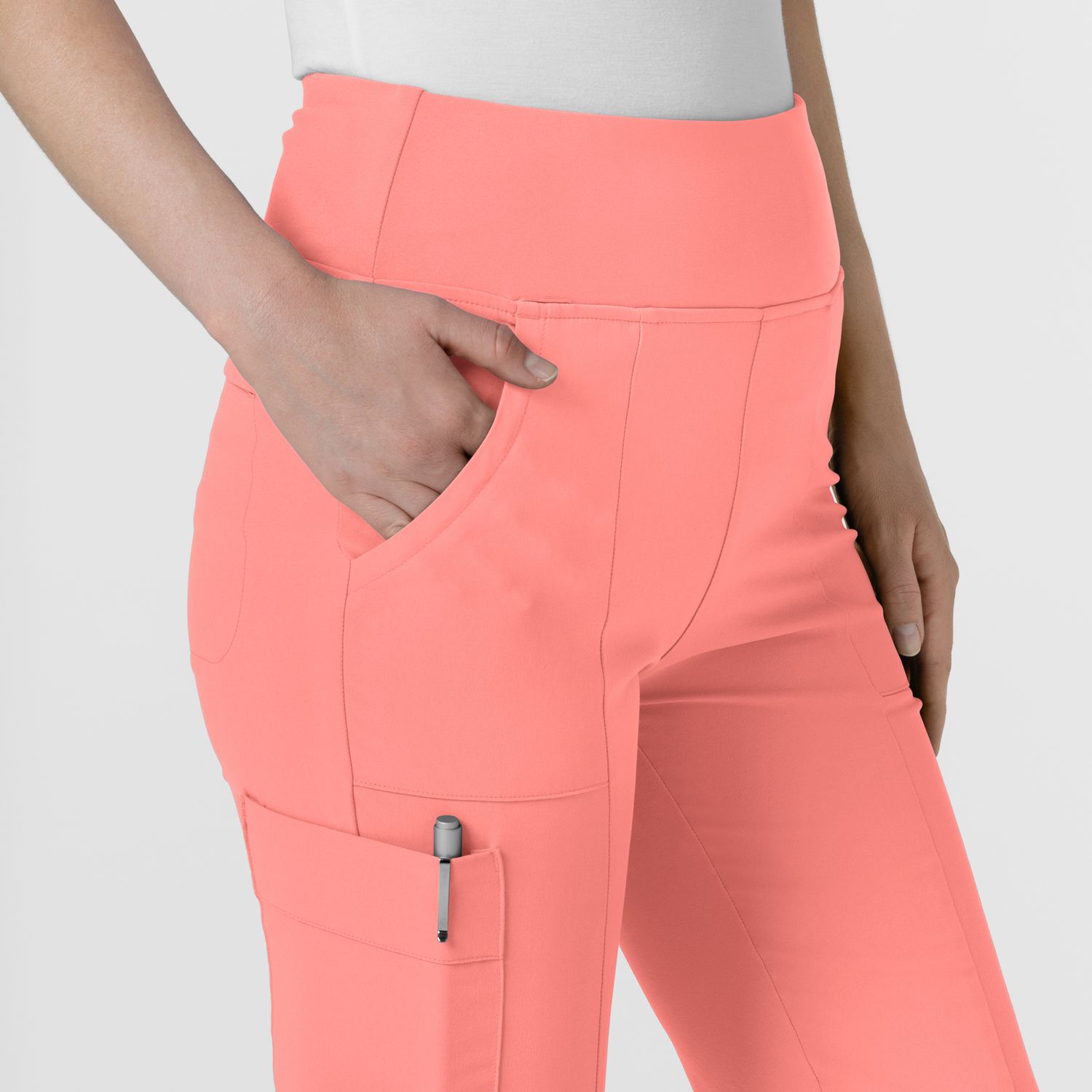 Pantalone donna 5534 cargo svasato paradise pink