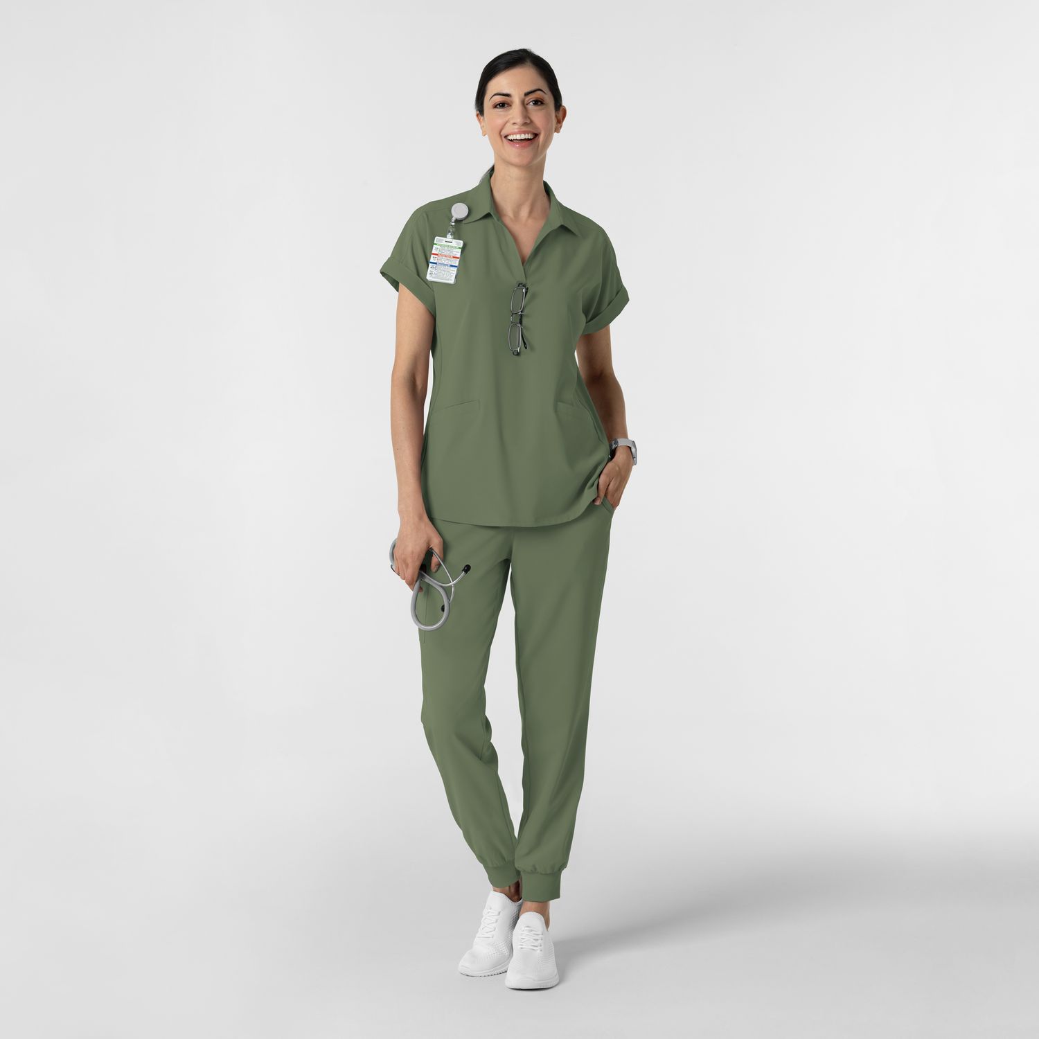 Pantalone donna 5934 cargo jogger olive