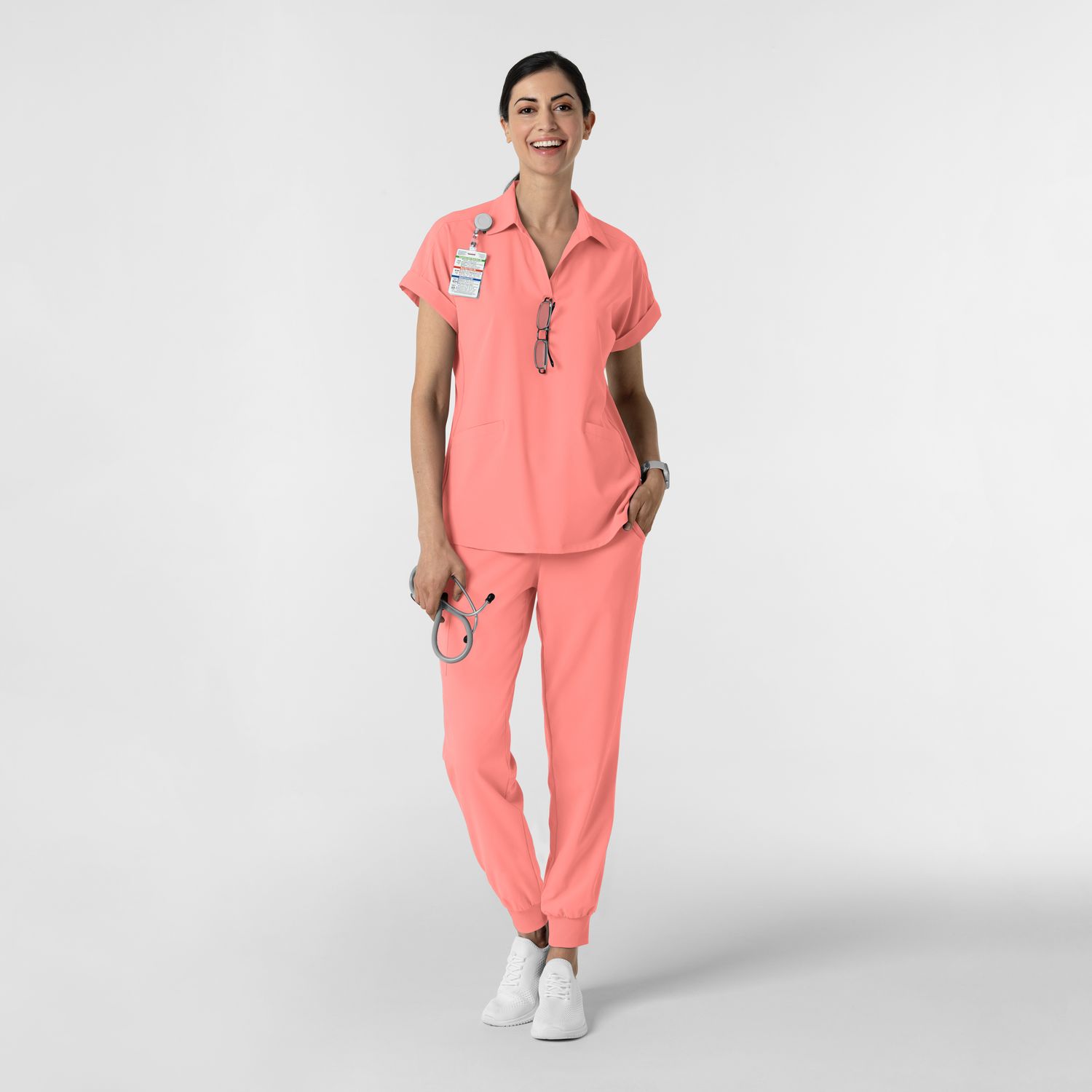 Pantalone donna 5934 cargo jogger paradise pink