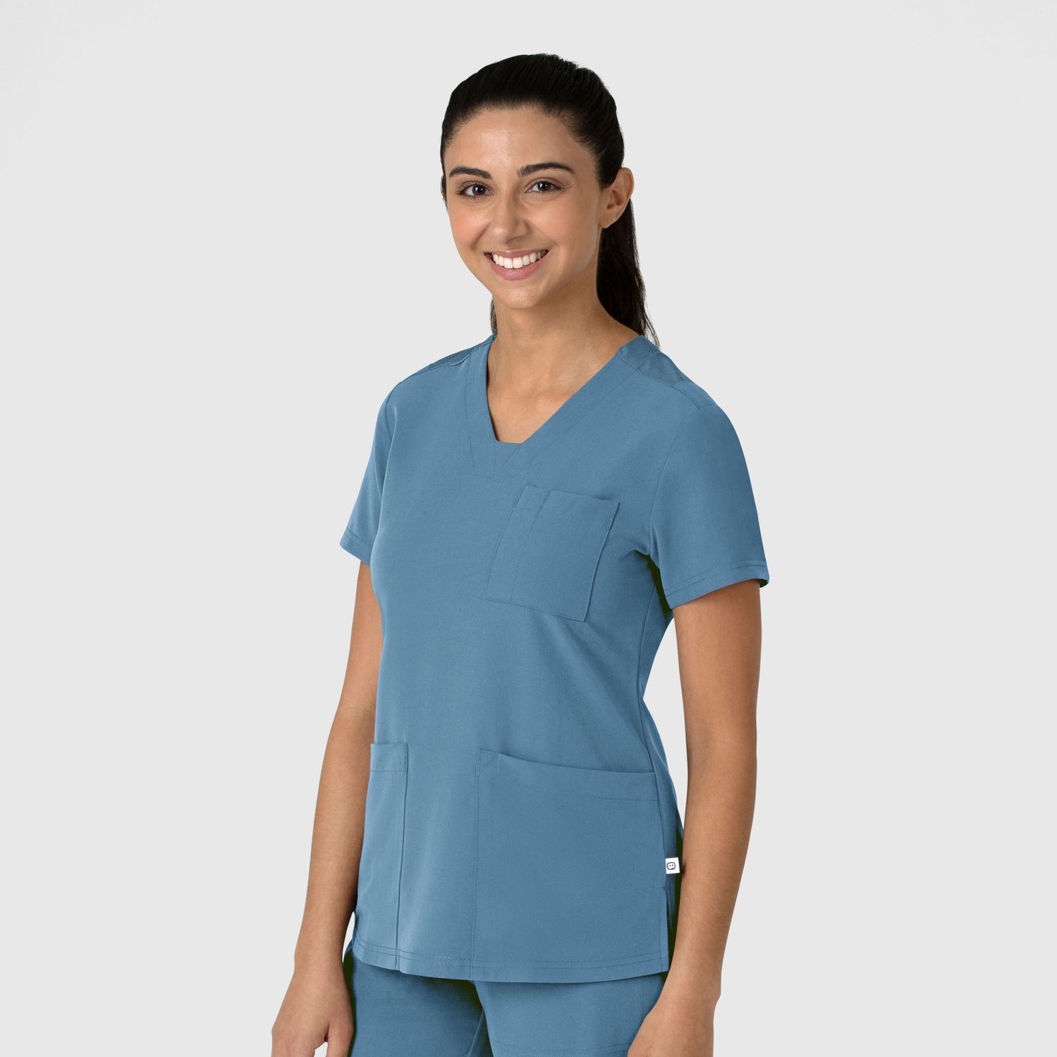 Casacca donna 6132 scollo a V pacific blue