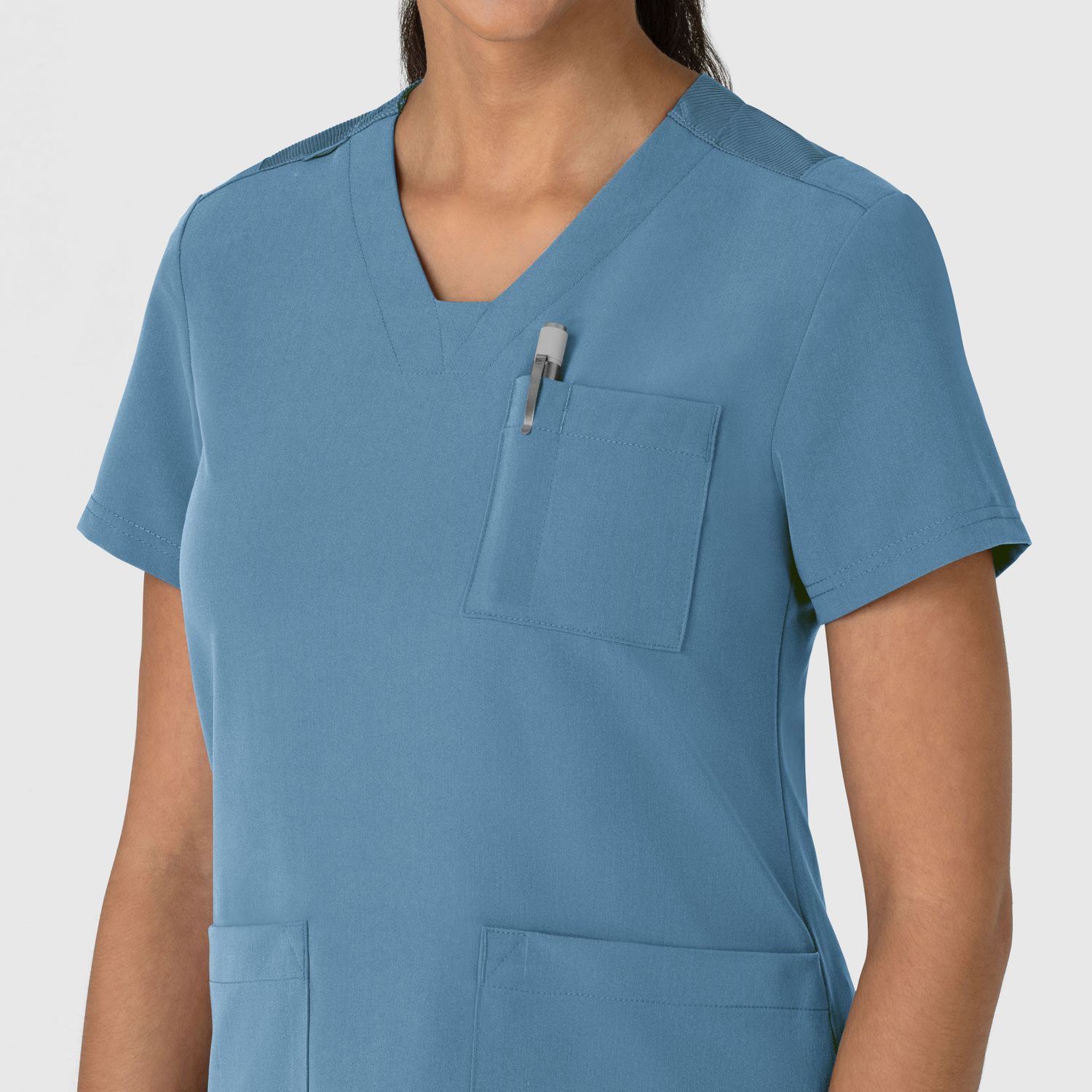 Casacca donna 6132 scollo a V pacific blue