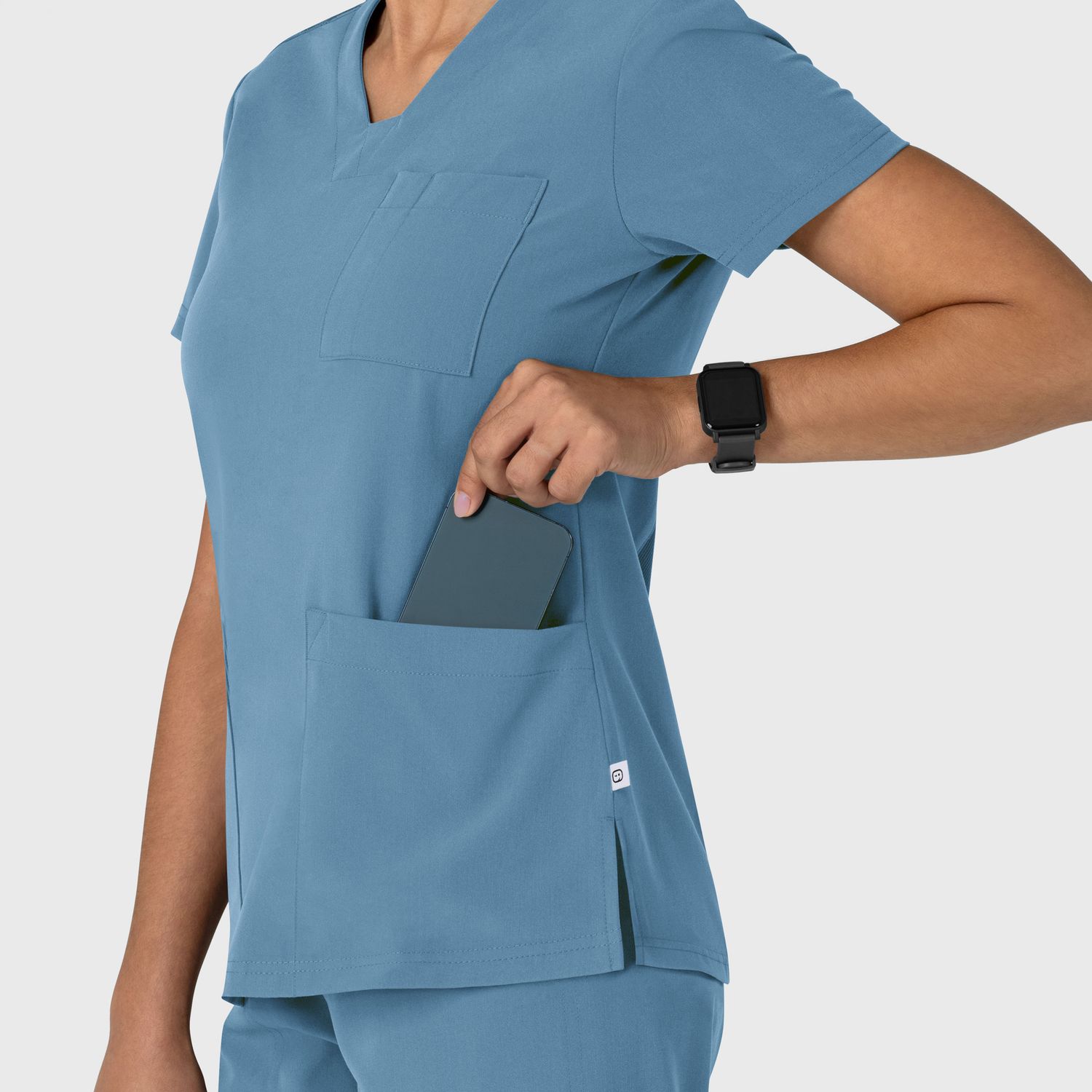 Casacca donna 6132 scollo a V pacific blue