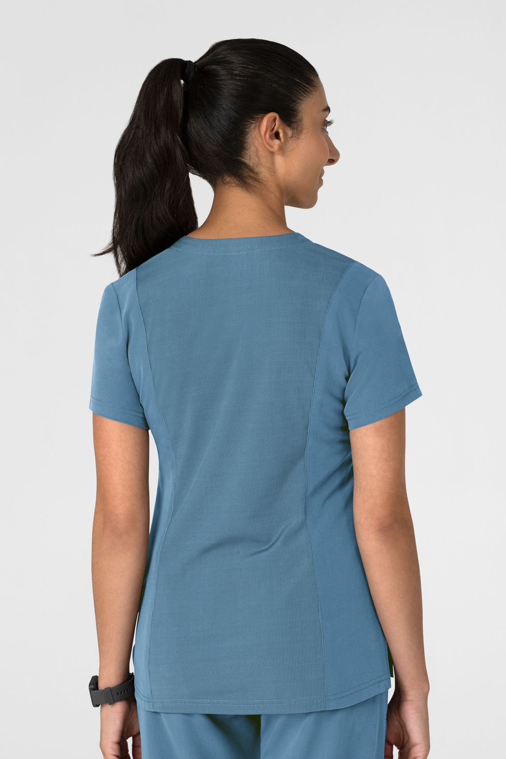 Casacca donna 6132 scollo a V pacific blue