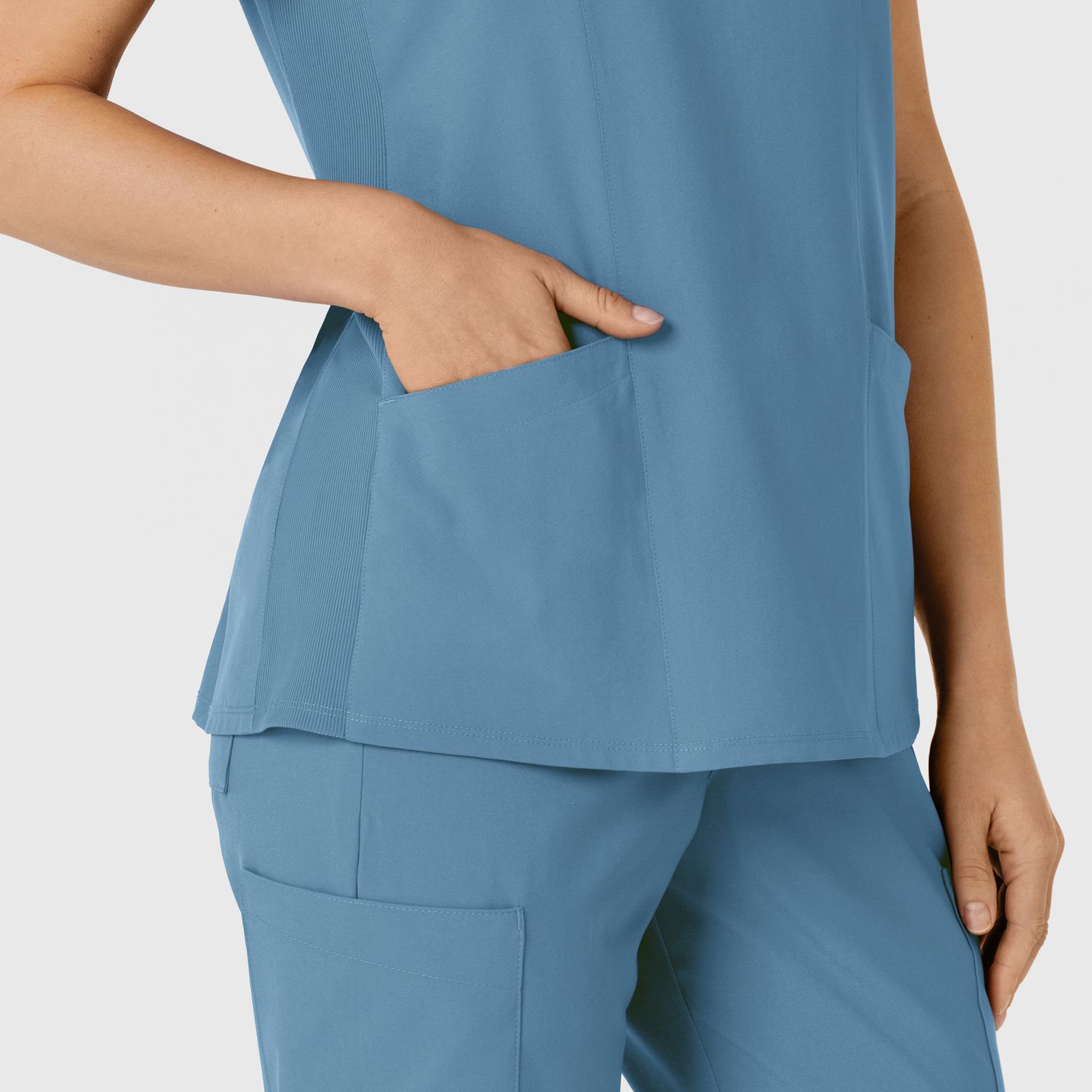 Casacca donna 6145 scollo a V pacific blue