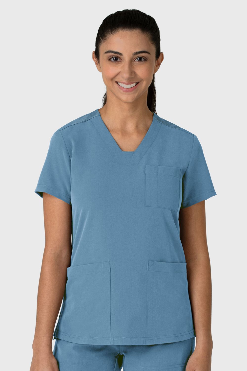 Casacca donna 6132 scollo a V pacific blue