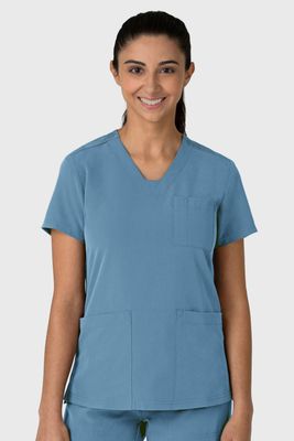 Casacca donna 6132 scollo a V pacific blue