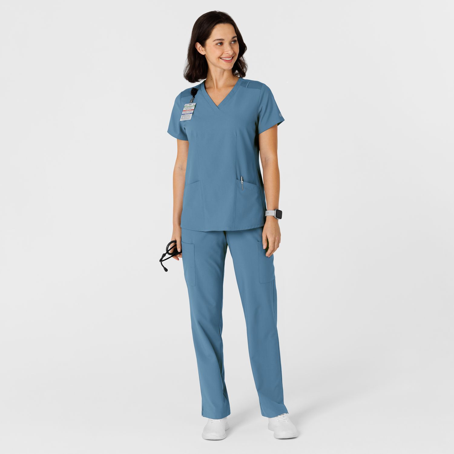 Casacca donna 6145 scollo a V pacific blue