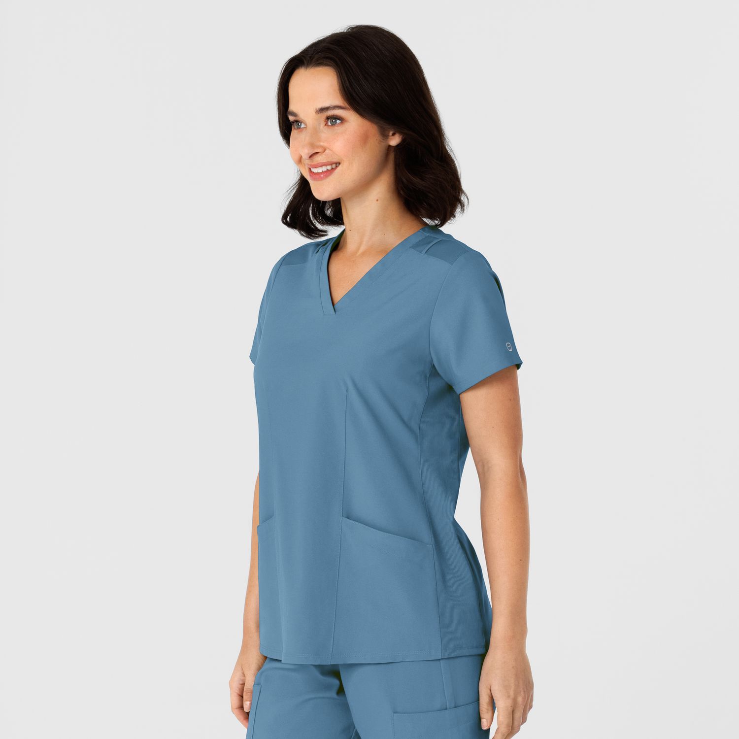 Casacca donna 6145 scollo a V pacific blue