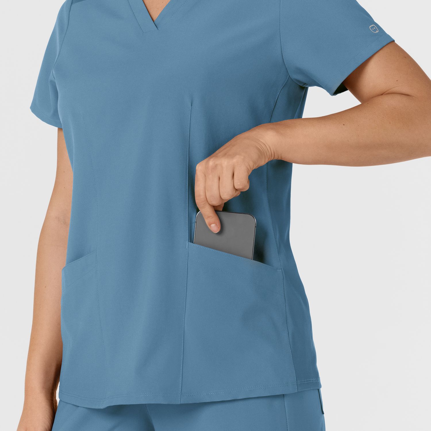 Casacca donna 6145 scollo a V pacific blue