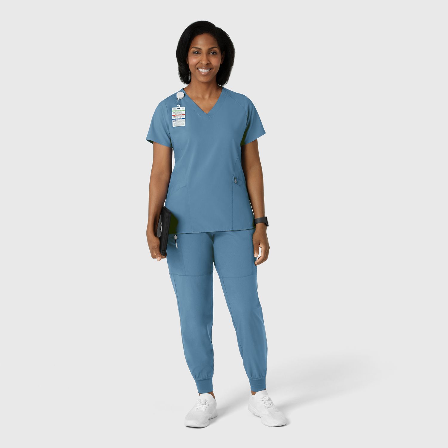 Pantalone donna 5555 cargo jogger pacific blue