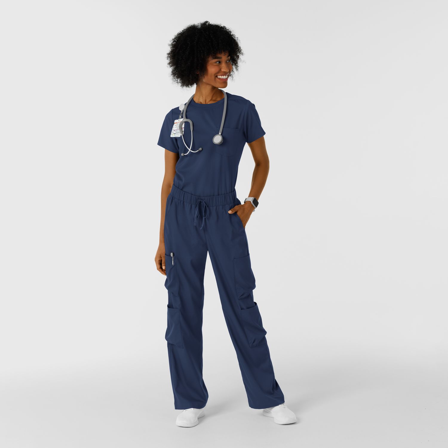 Pantalone donna 5451 doppio cargo navy blue
