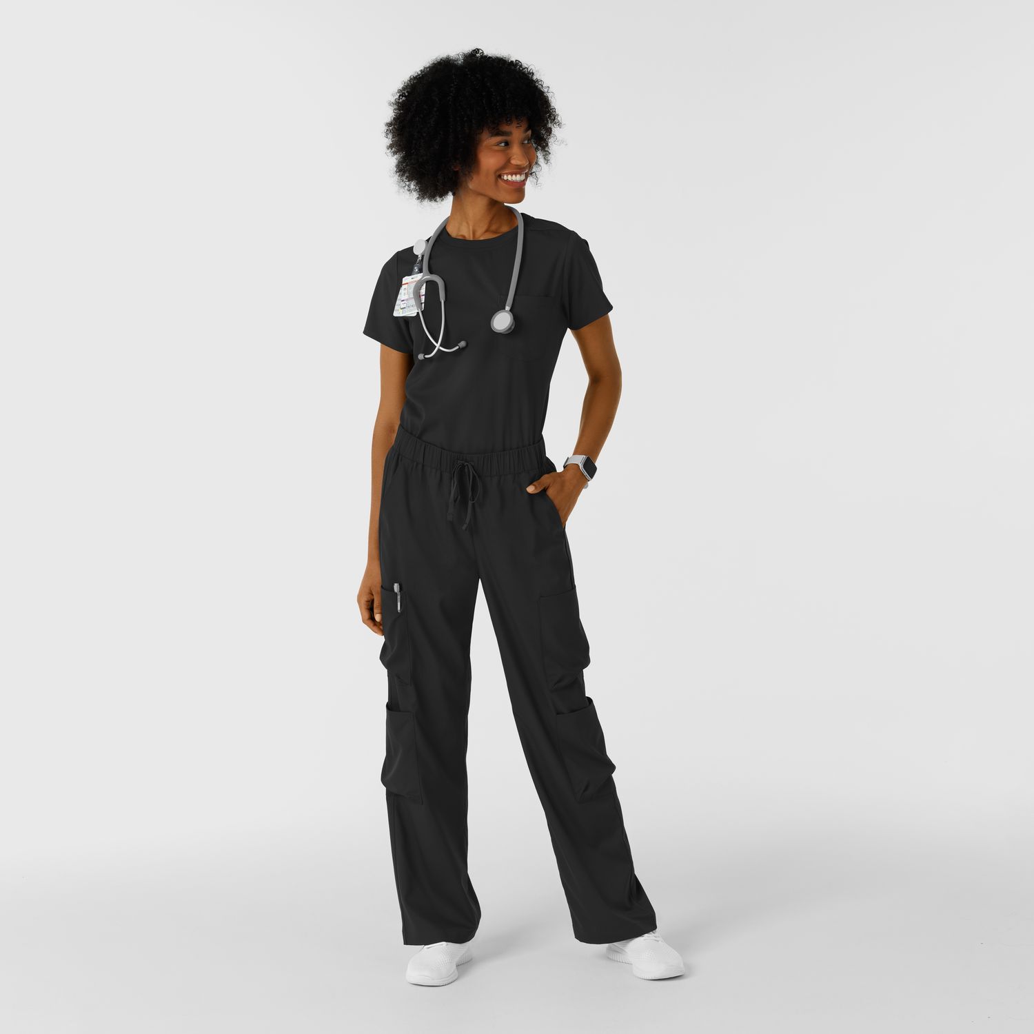 Pantalone donna 5451 doppio cargo black