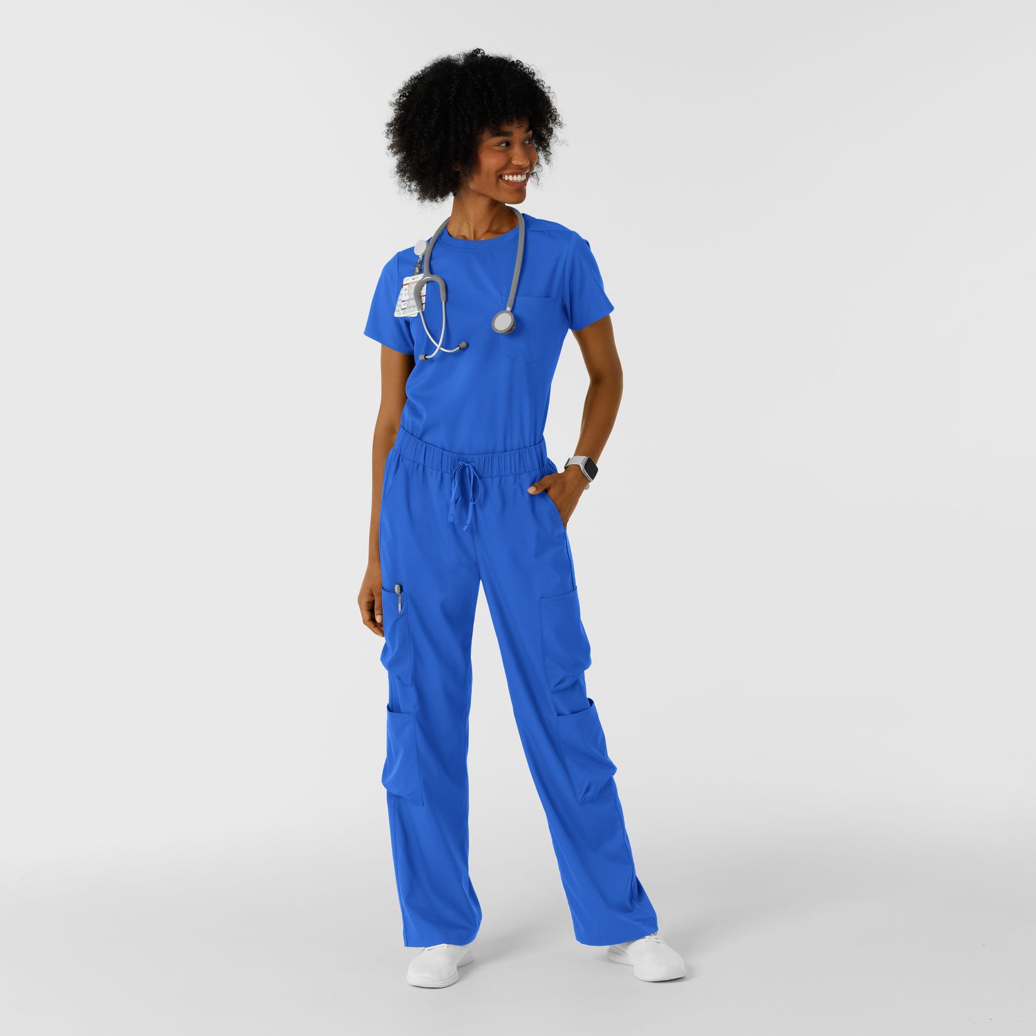 Pantalone donna 5451 doppio cargo royal blue
