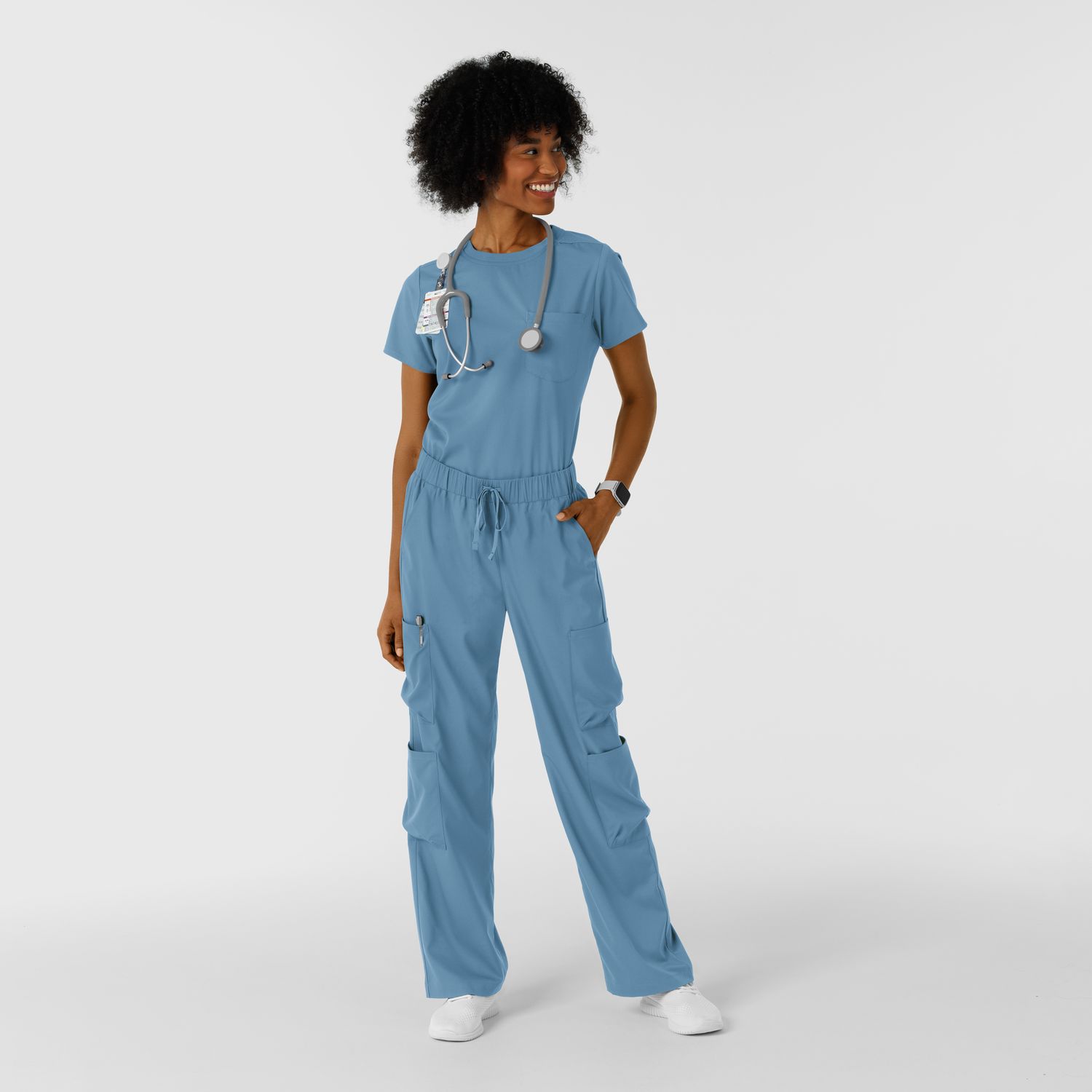 Pantalone donna 5451 doppio cargo pacific blue