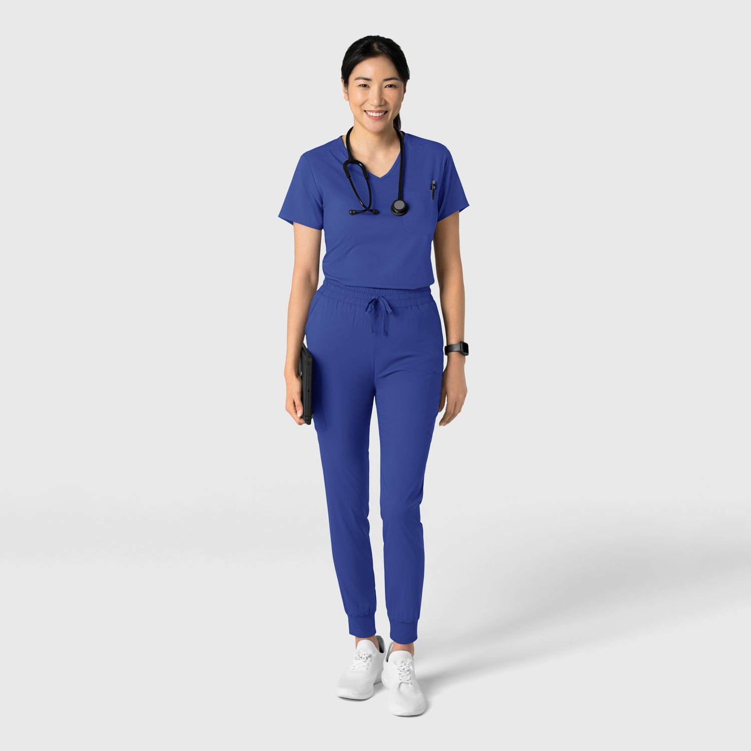 Casacca donna 6151 scollo a V galaxy blue