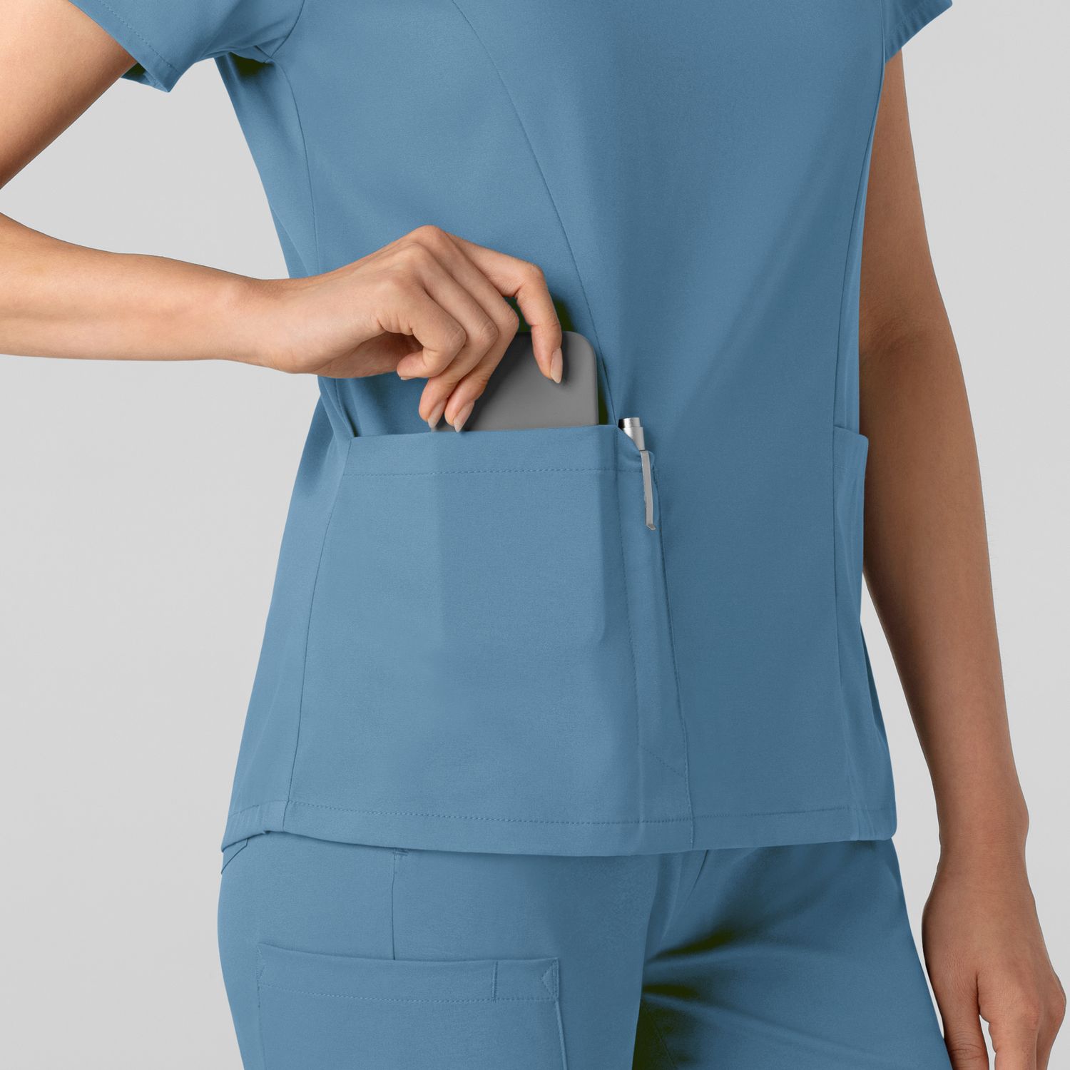 Casacca donna 6251 scollo a V pacific blue