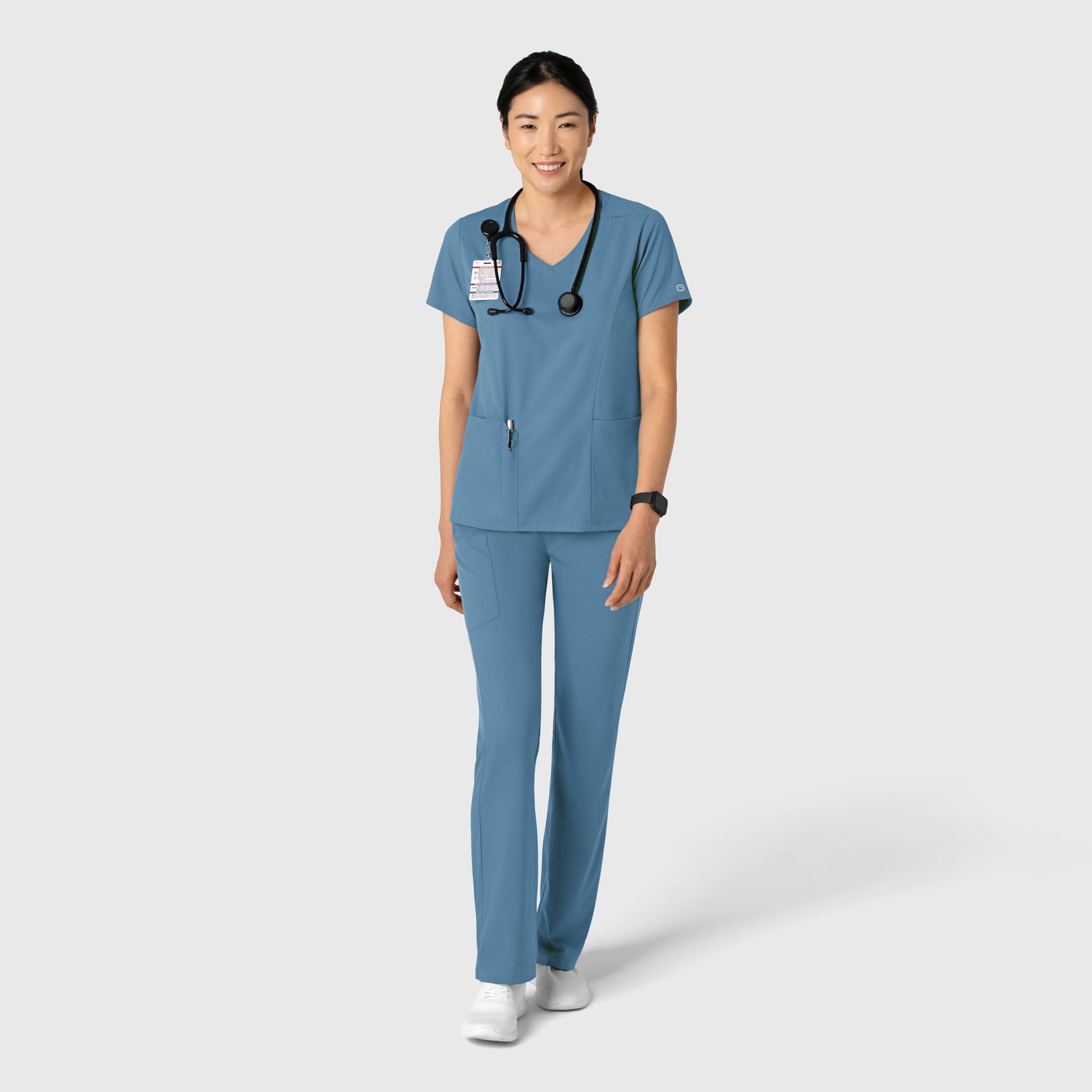 Casacca donna 6251 scollo a V pacific blue