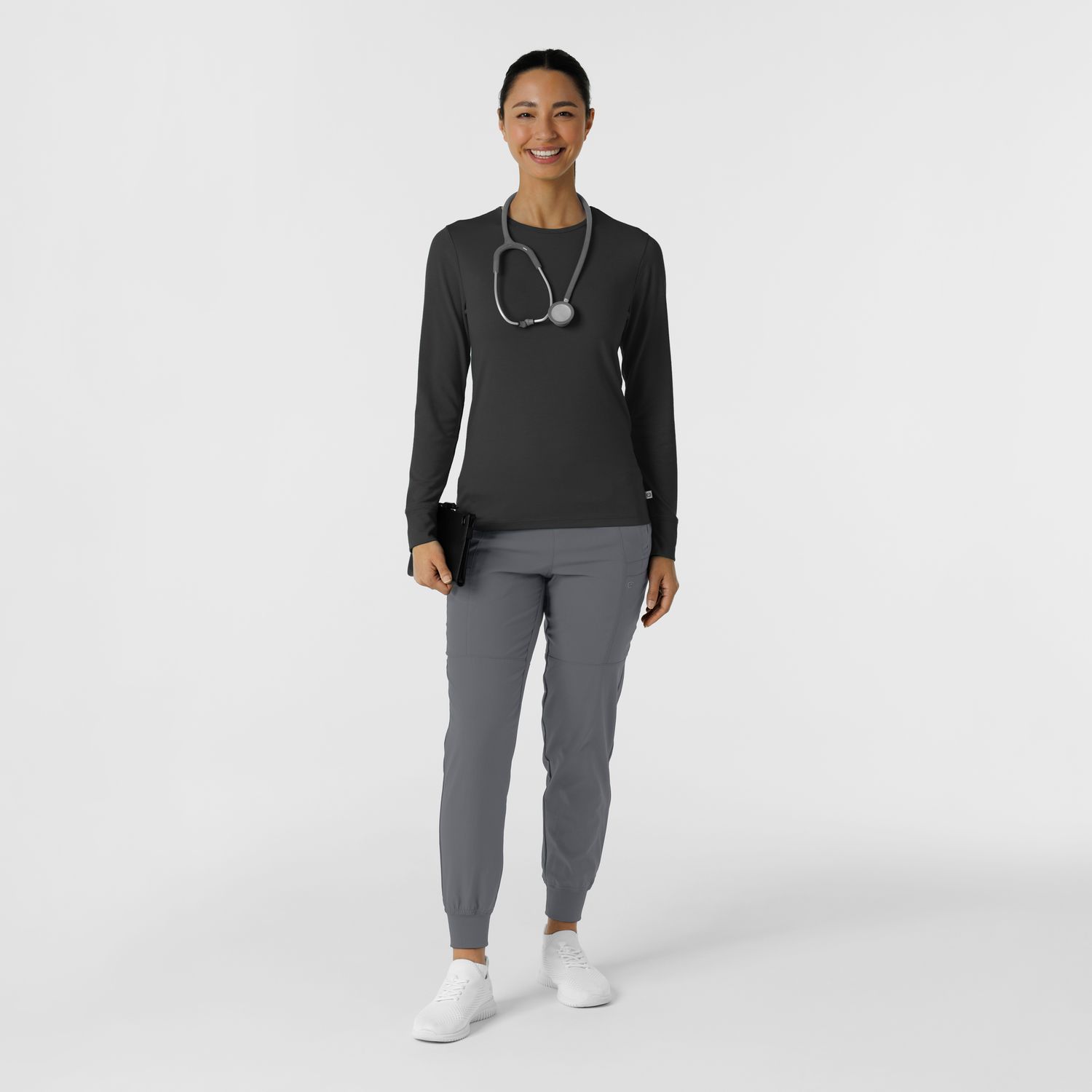 Maglia Essential 2190 manica lunga black, white, pacific blue 3pz