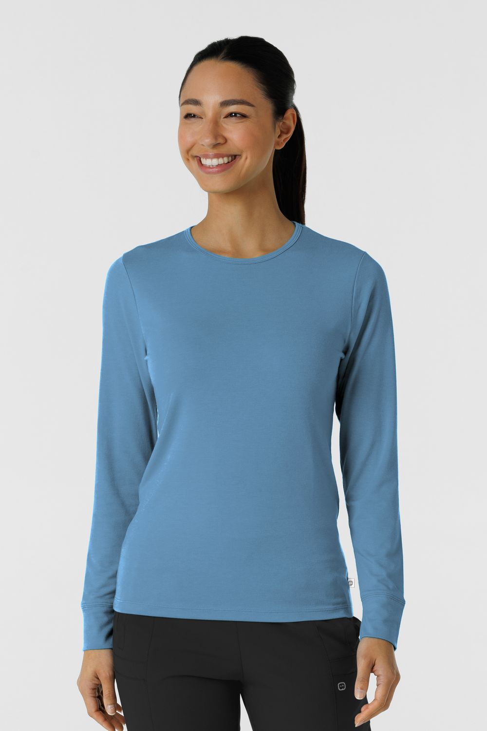 Maglia Essential 2190 manica lunga black, white, pacific blue 3pz