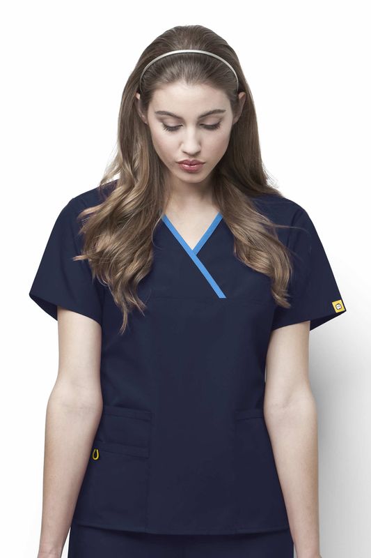 Casacca donna 6026 scollo a Y navy blue