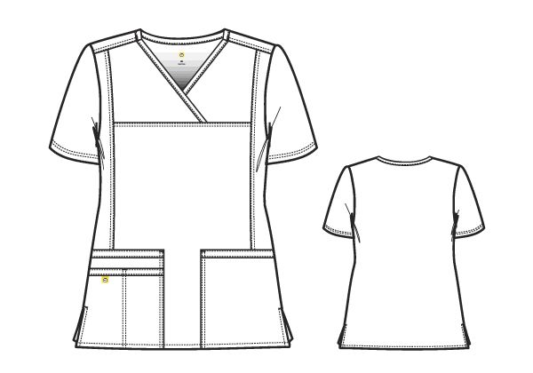Casacca donna 6414 scollo a Y graphite