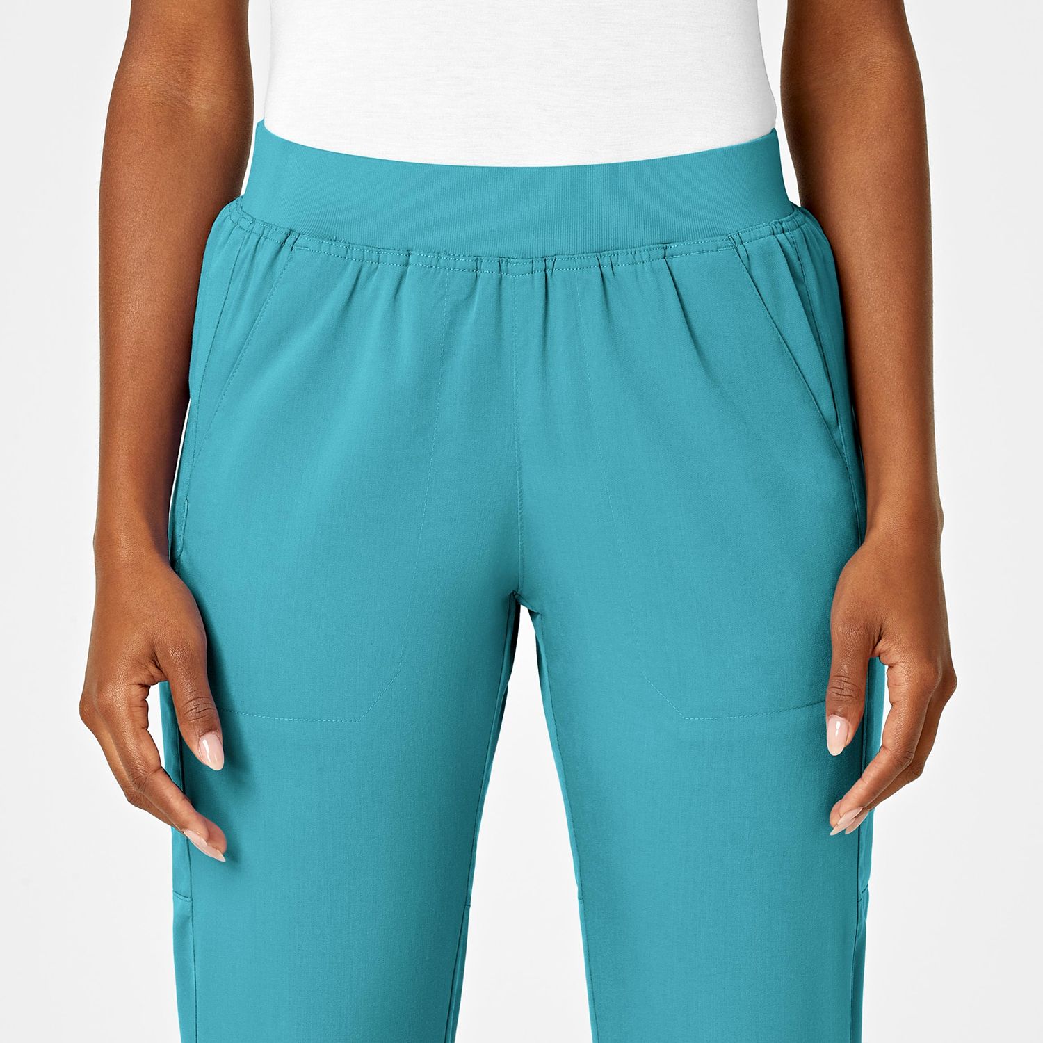 Pantalone donna 5419 cargo 7 tasche teal blue