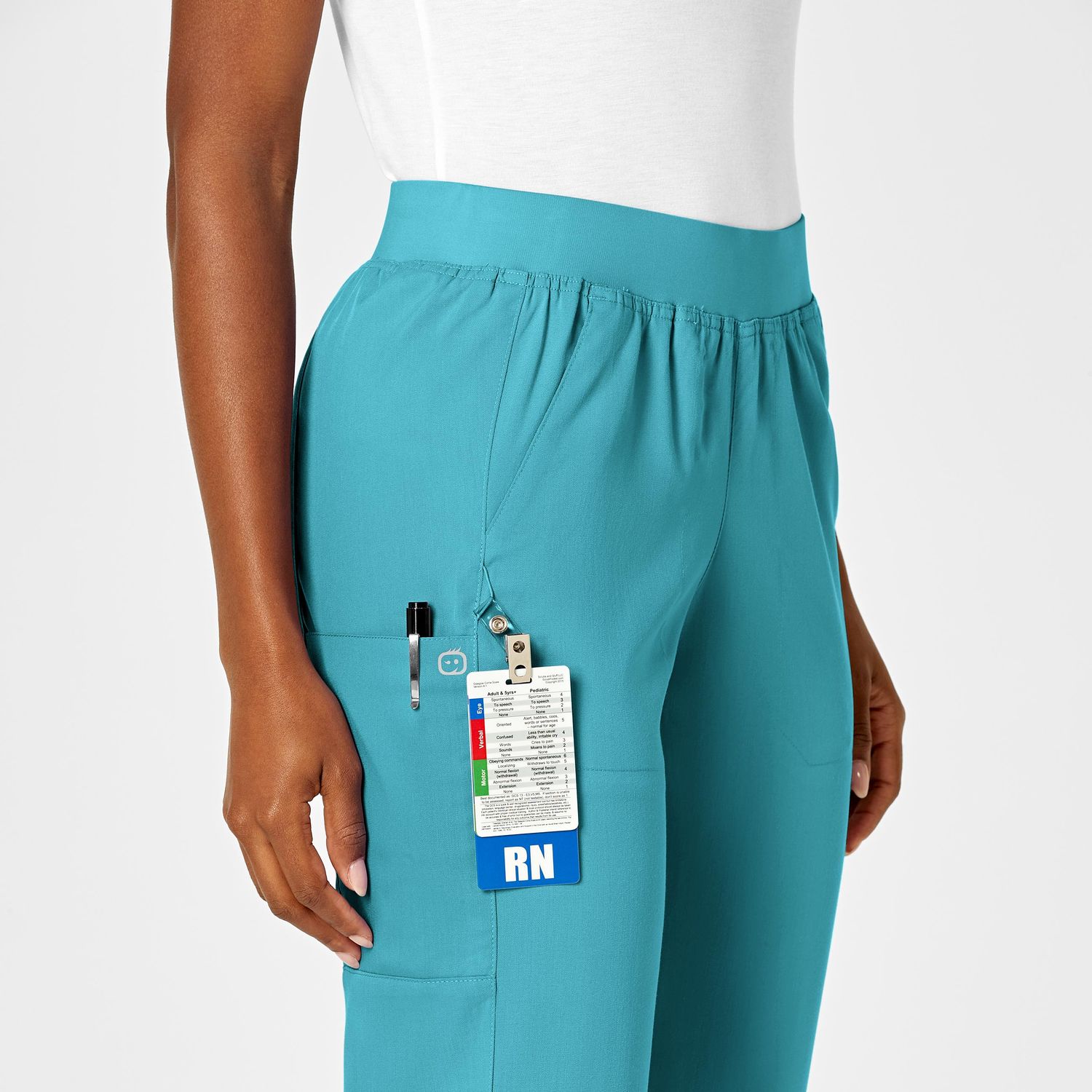 Pantalone donna 5419 cargo 7 tasche teal blue