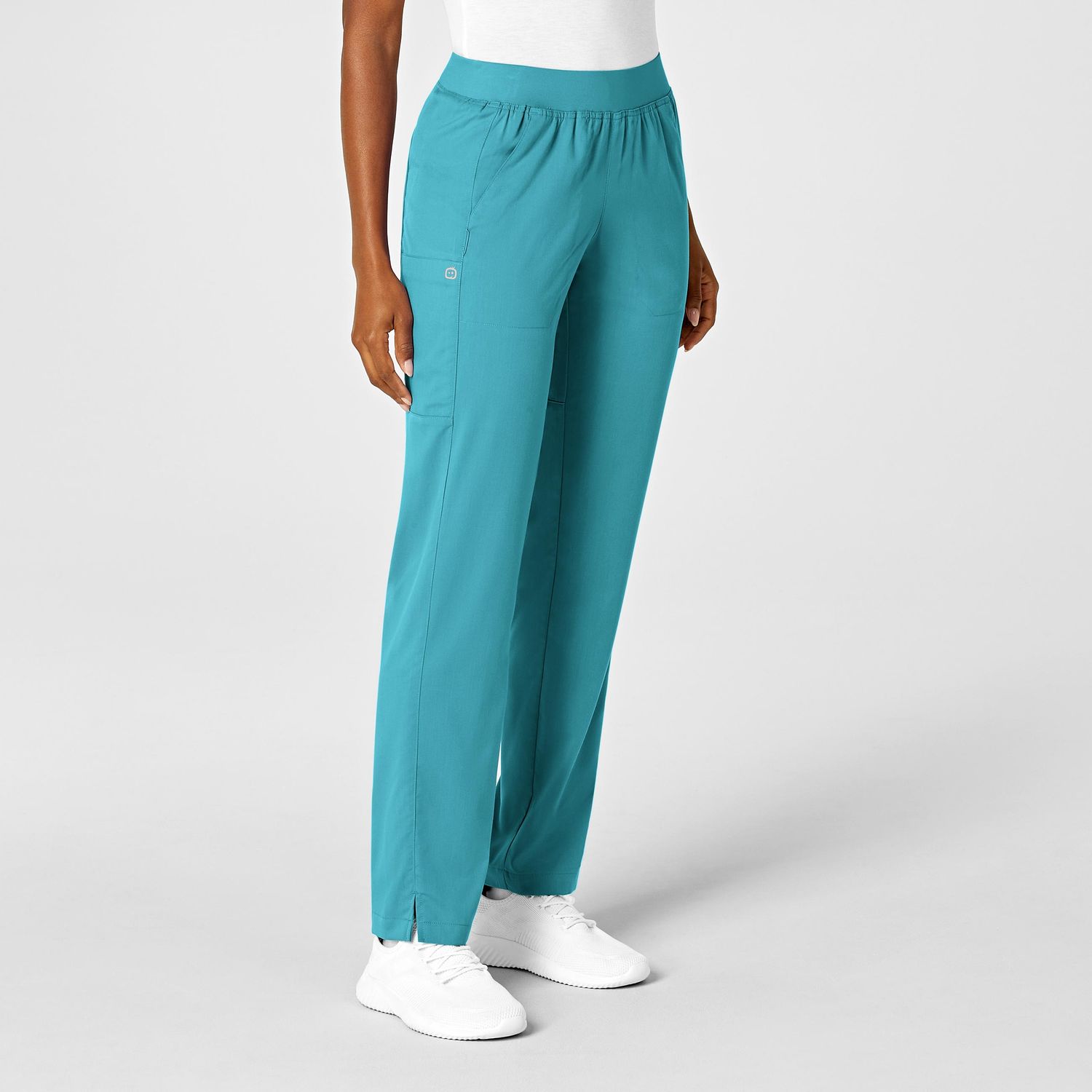 Pantalone donna 5419 cargo 7 tasche teal blue