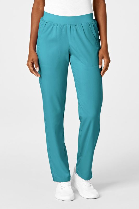 Pantalone donna 5419 cargo 7 tasche teal blue