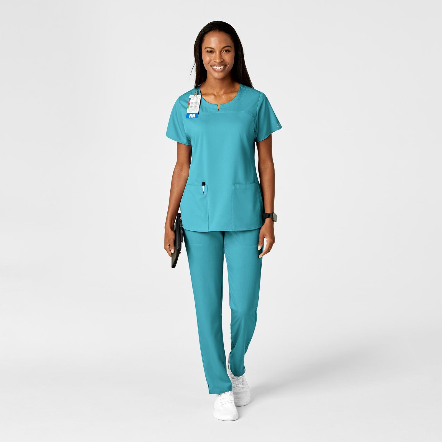 Pantalone donna 5419 cargo 7 tasche teal blue