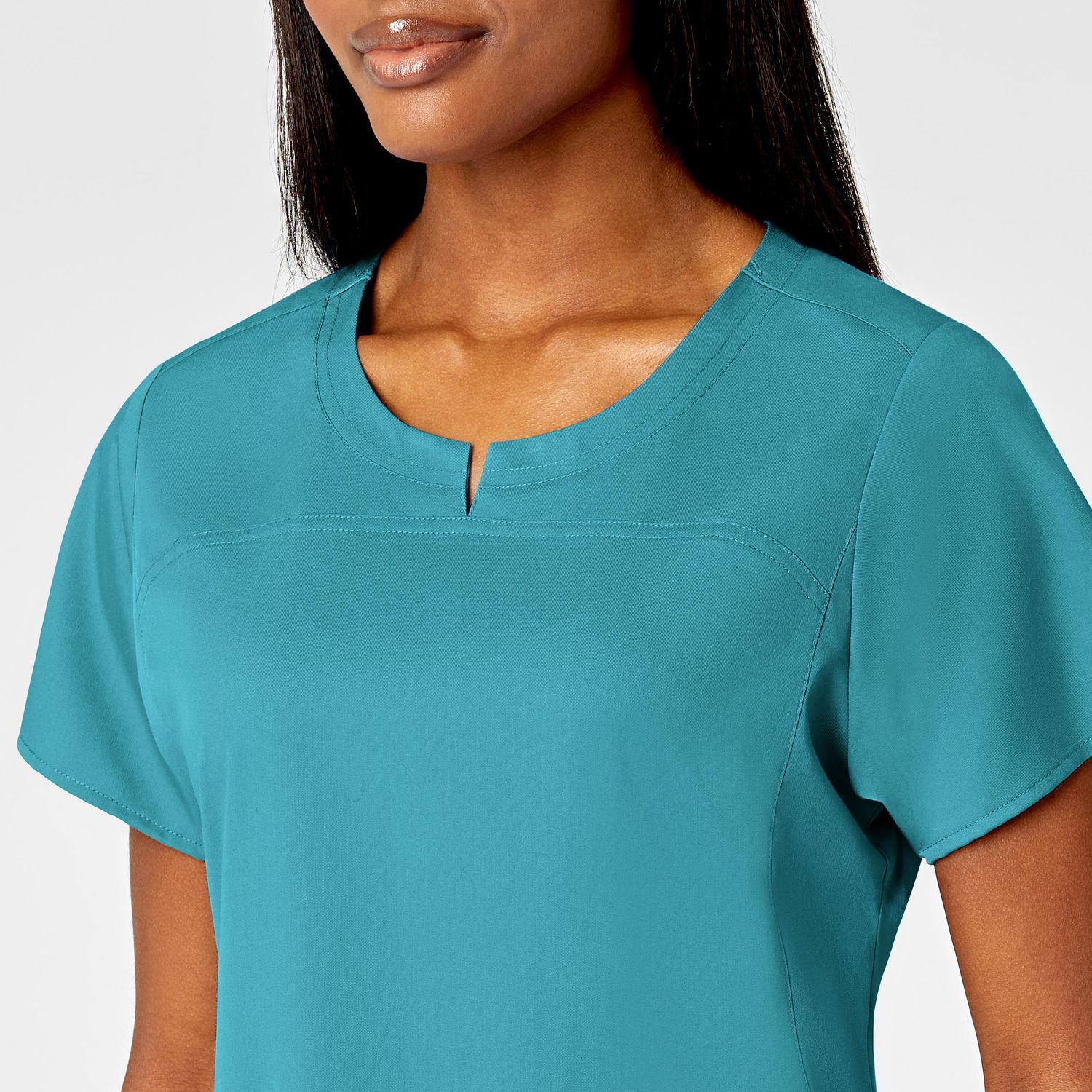 Casacca donna 6419 girocollo teal blue