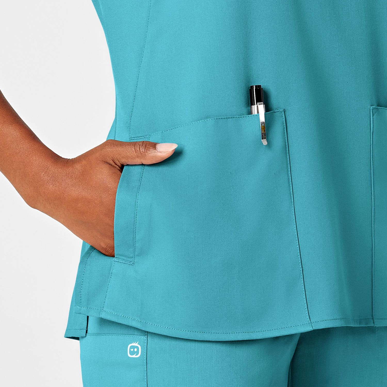 Casacca donna 6419 girocollo teal blue