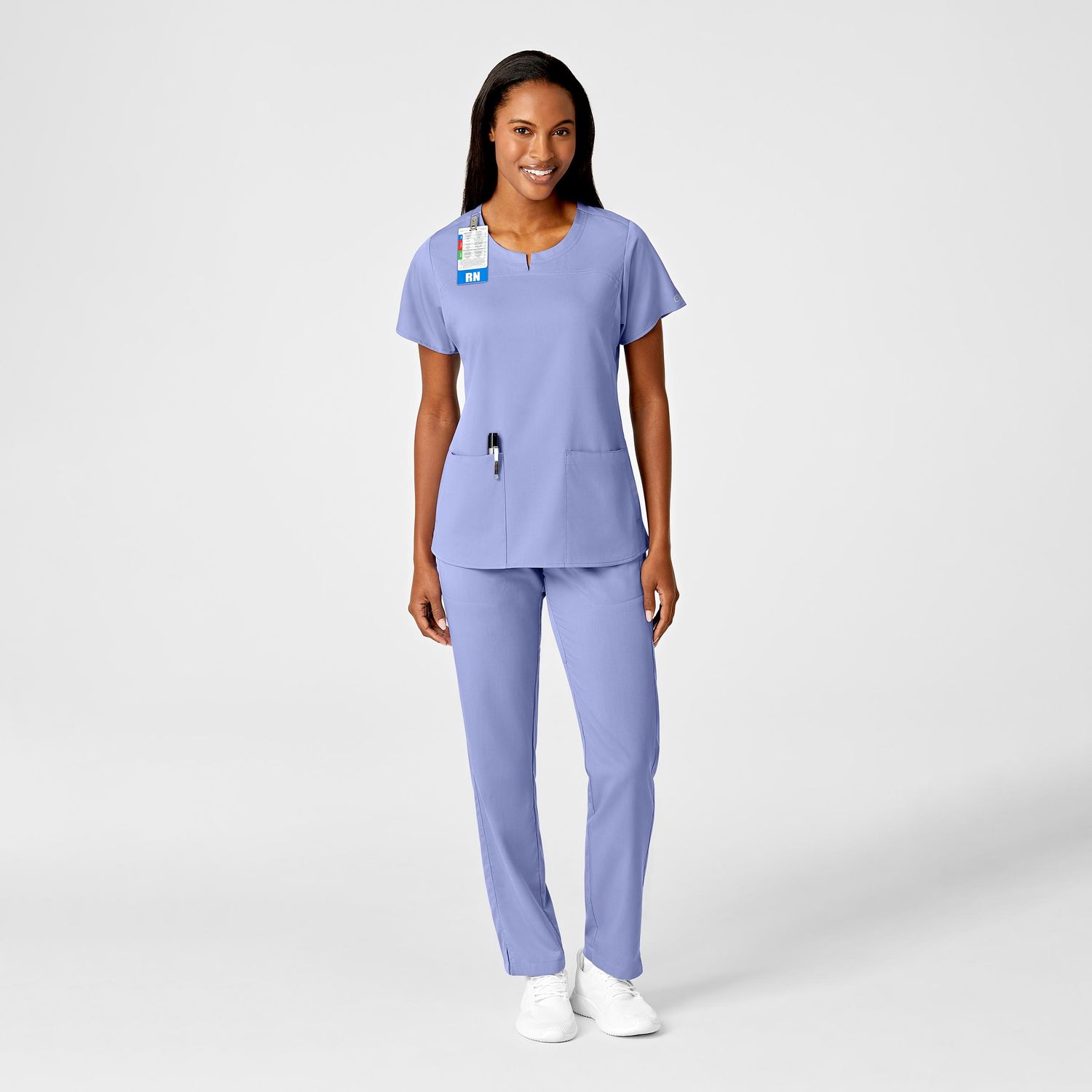 Casacca donna 6419 girocollo ceil blue