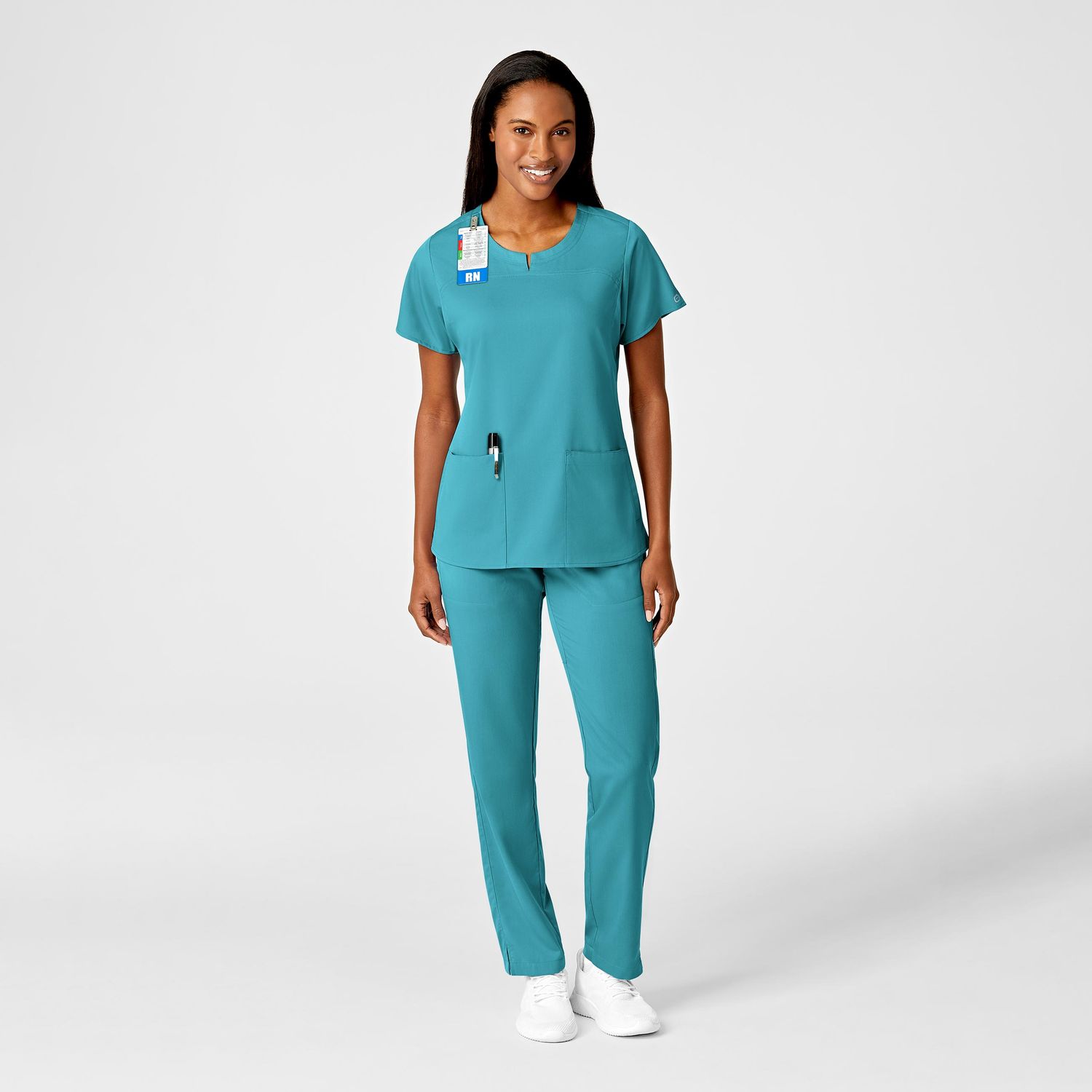 Casacca donna 6419 girocollo teal blue